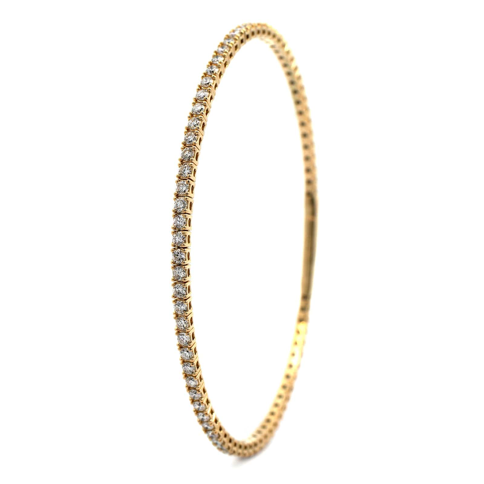 14K Yellow Gold Prongset Diamond Flex Bracelet - Image 2