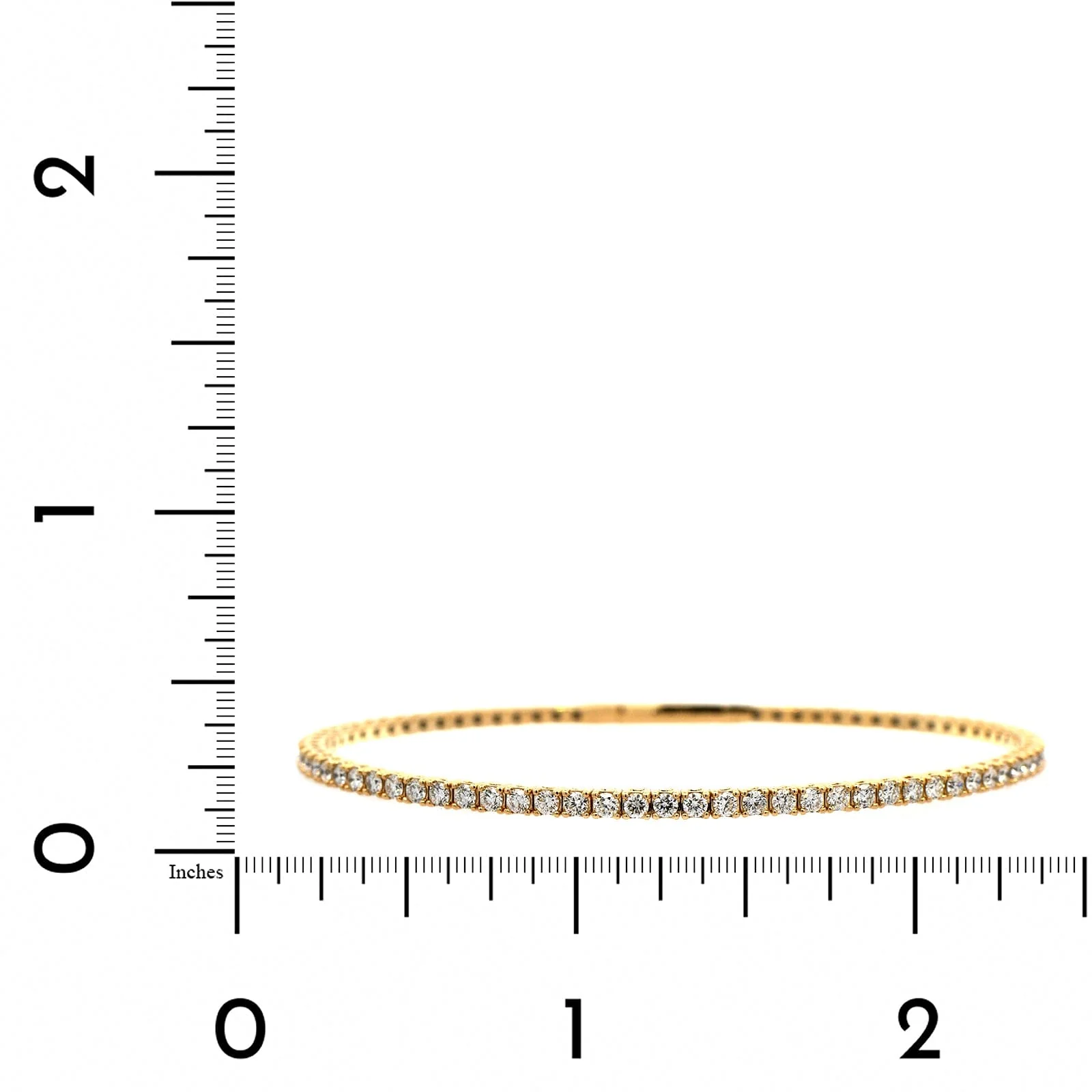 14K Yellow Gold Prongset Diamond Flex Bracelet - Image 3