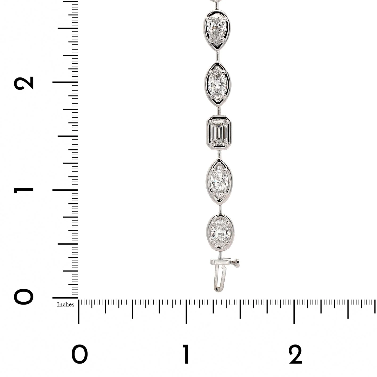 18K White Gold Multi Shaped Diamond Bracelet - Image 3