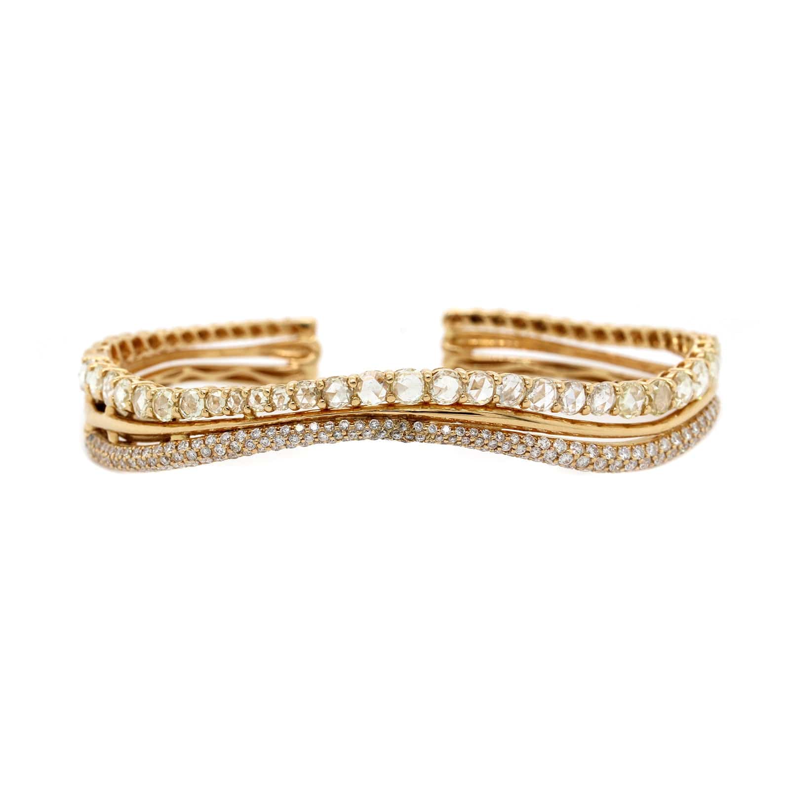 Etho Maria 18K Yellow Gold Diamond Cuff Bracelet - Image 4