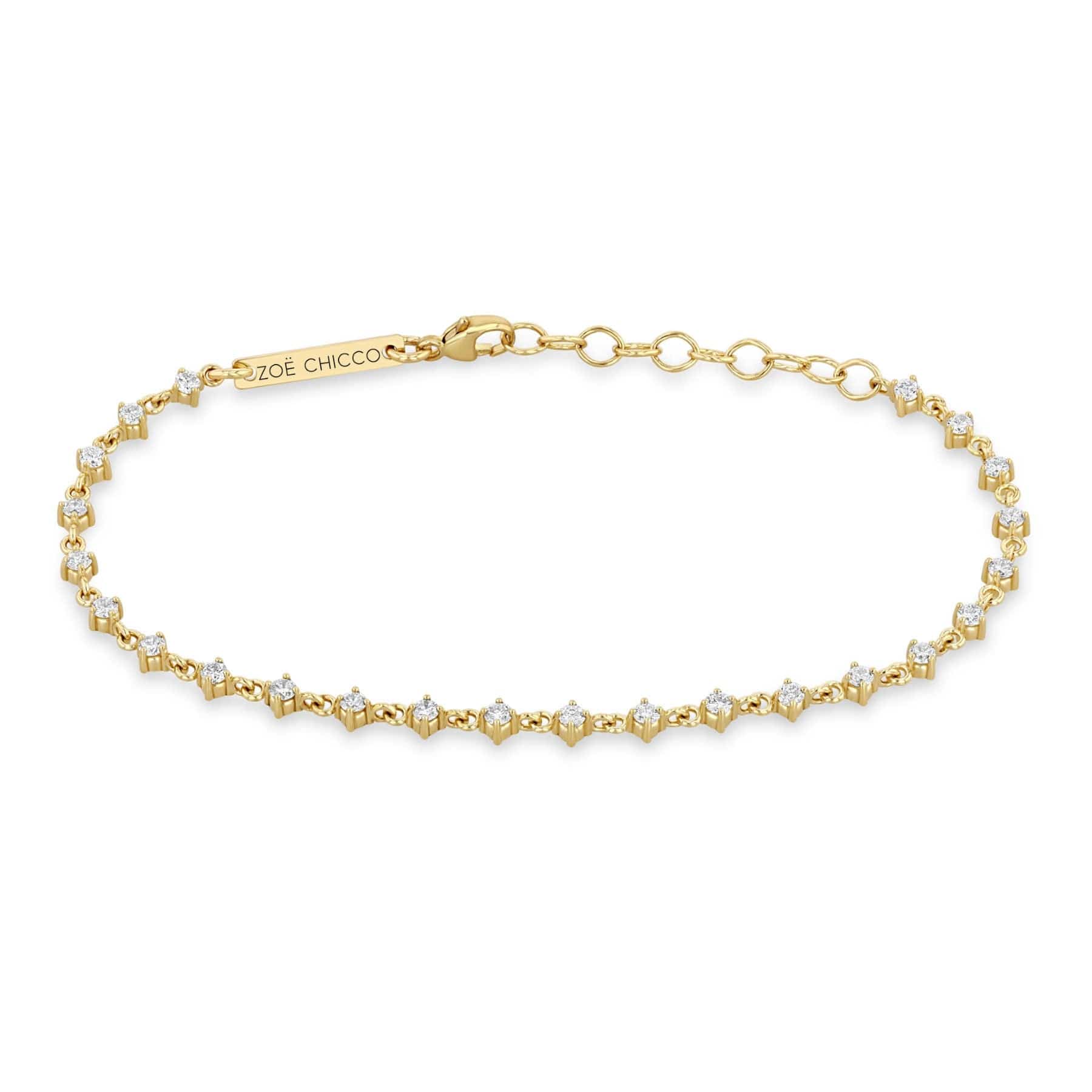 Zoe Chicco 14K Yellow Gold Diamond Link Tennis Bracelet
