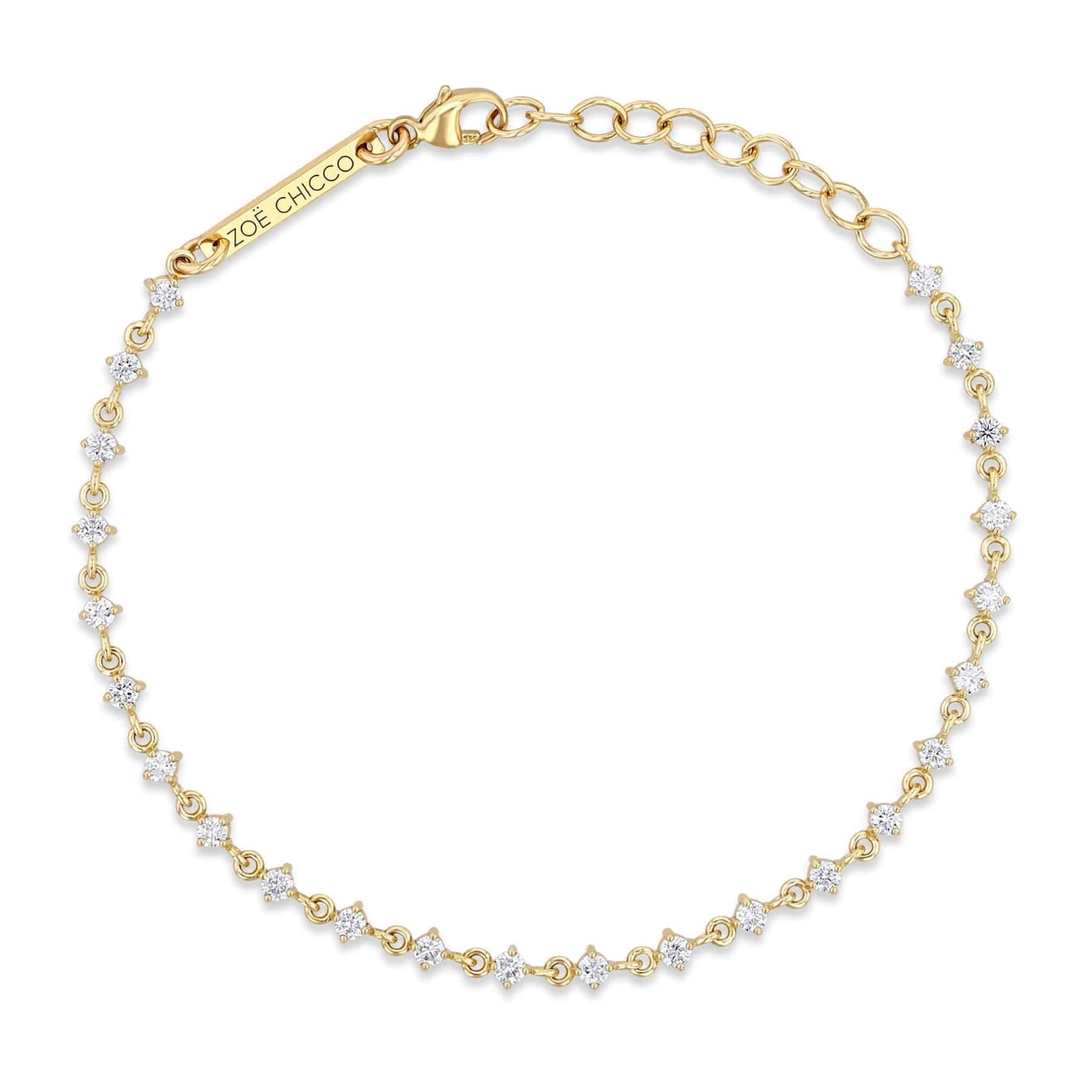 Zoe Chicco 14K Yellow Gold Diamond Link Tennis Bracelet - Image 2