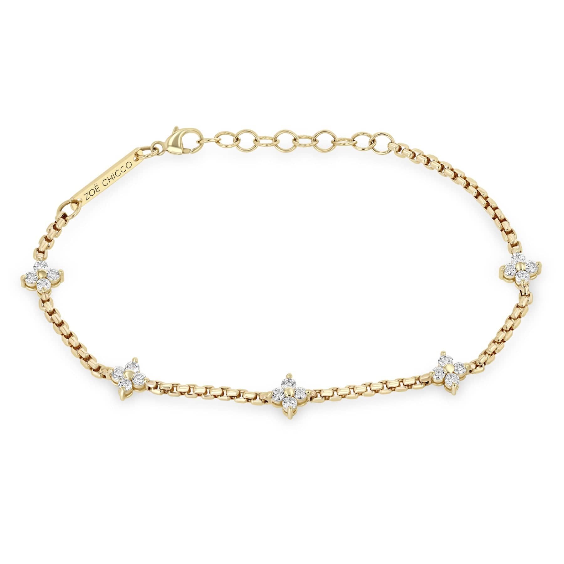 Zoe Chicco 14K Yellow Gold Diamond Station Bracelet