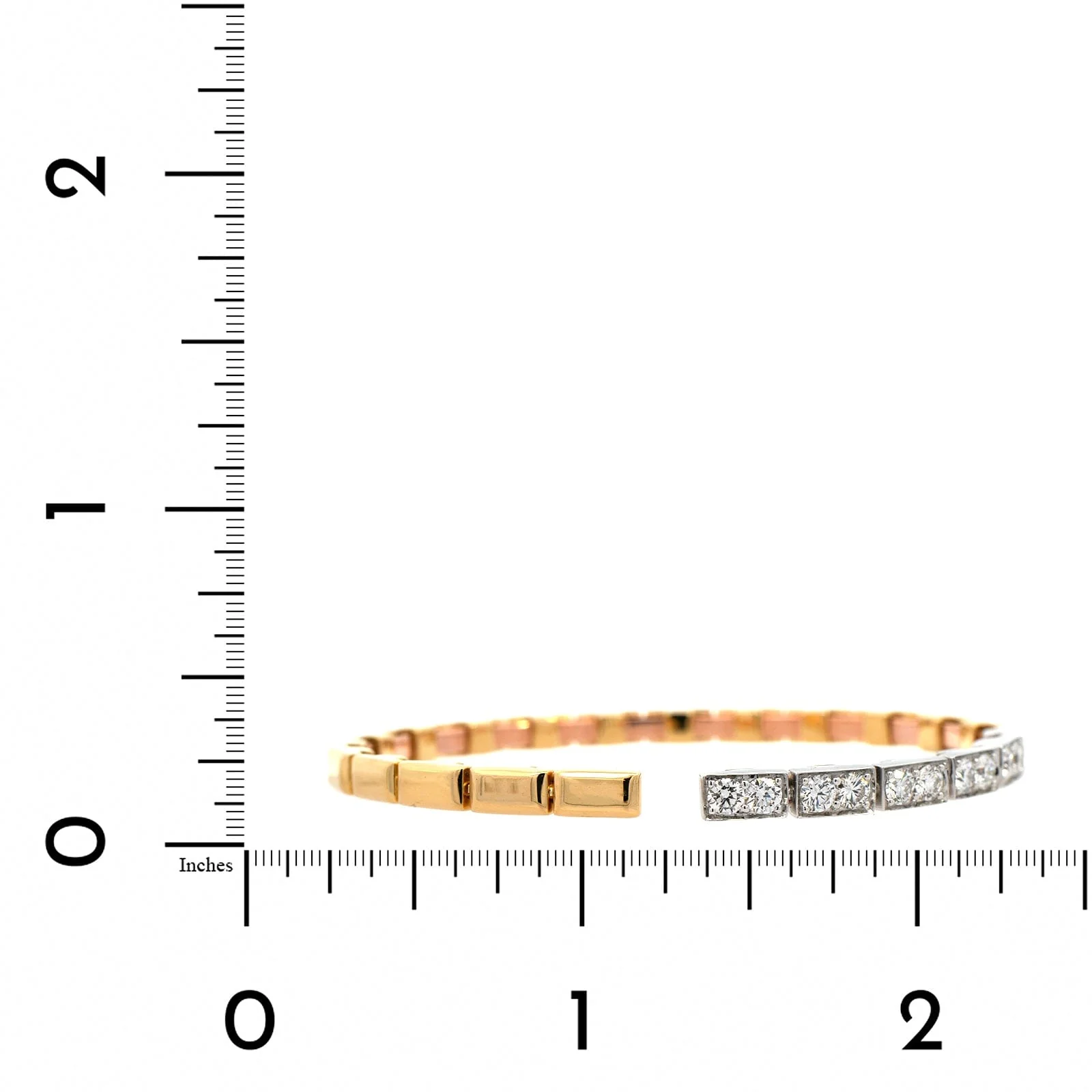 Etho Maria 18K Yellow and White Gold Diamond Cuff Bracelet - Image 3
