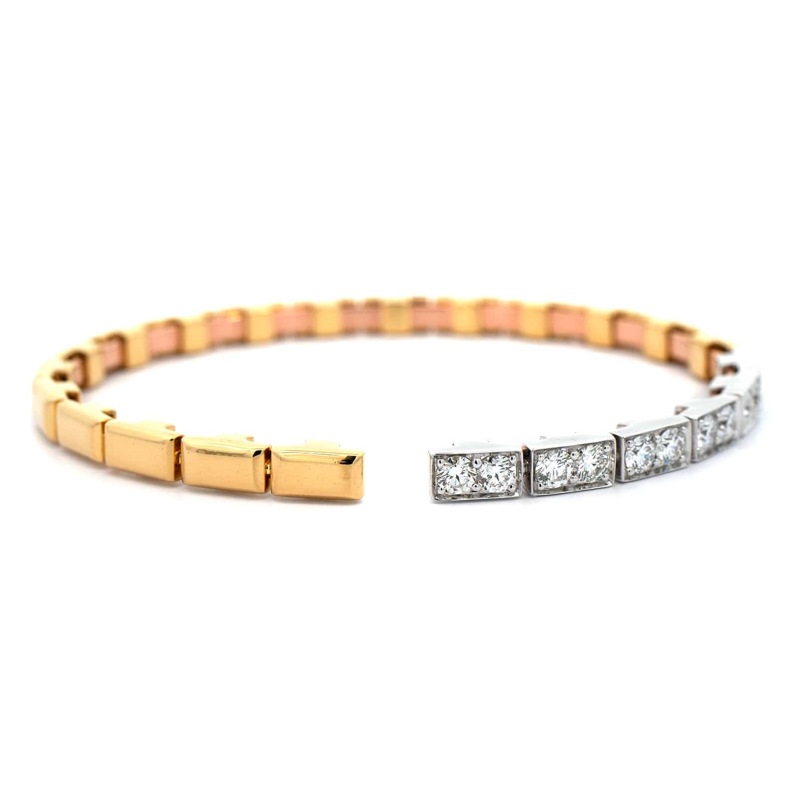 Etho Maria 18K Yellow and White Gold Diamond Cuff Bracelet - Image 4