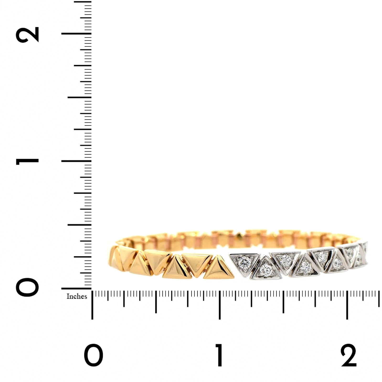 Etho Maria 18K Yellow and White Gold Diamond Triangle Linked Bracelet - Image 3