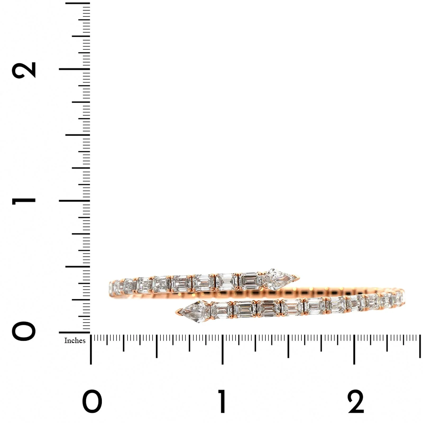 Etho Maria 18K Rose Gold Diamond Bypass Flexible Bracelet - Image 3