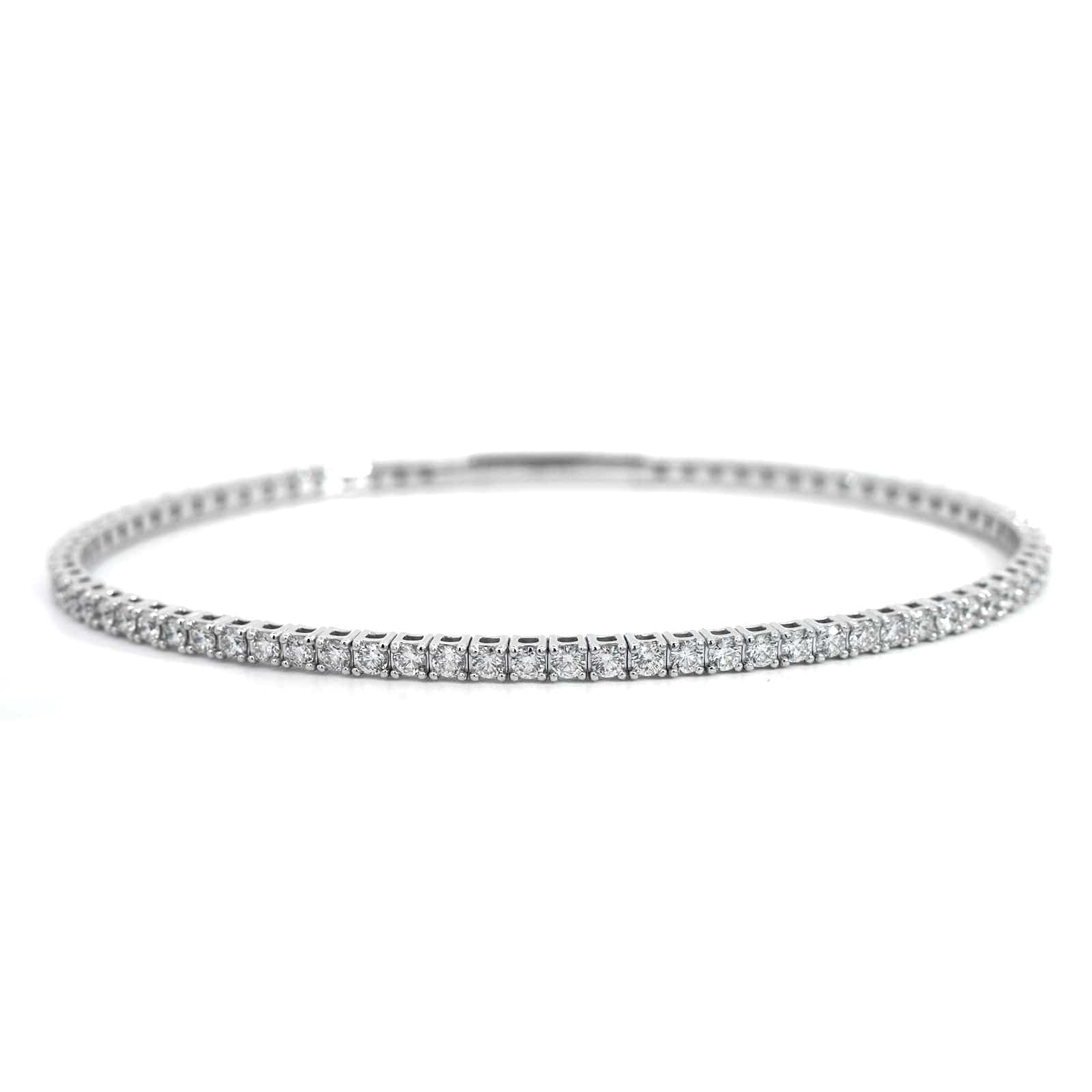 18K White Gold Flexible Diamond Bracelet - Image 4