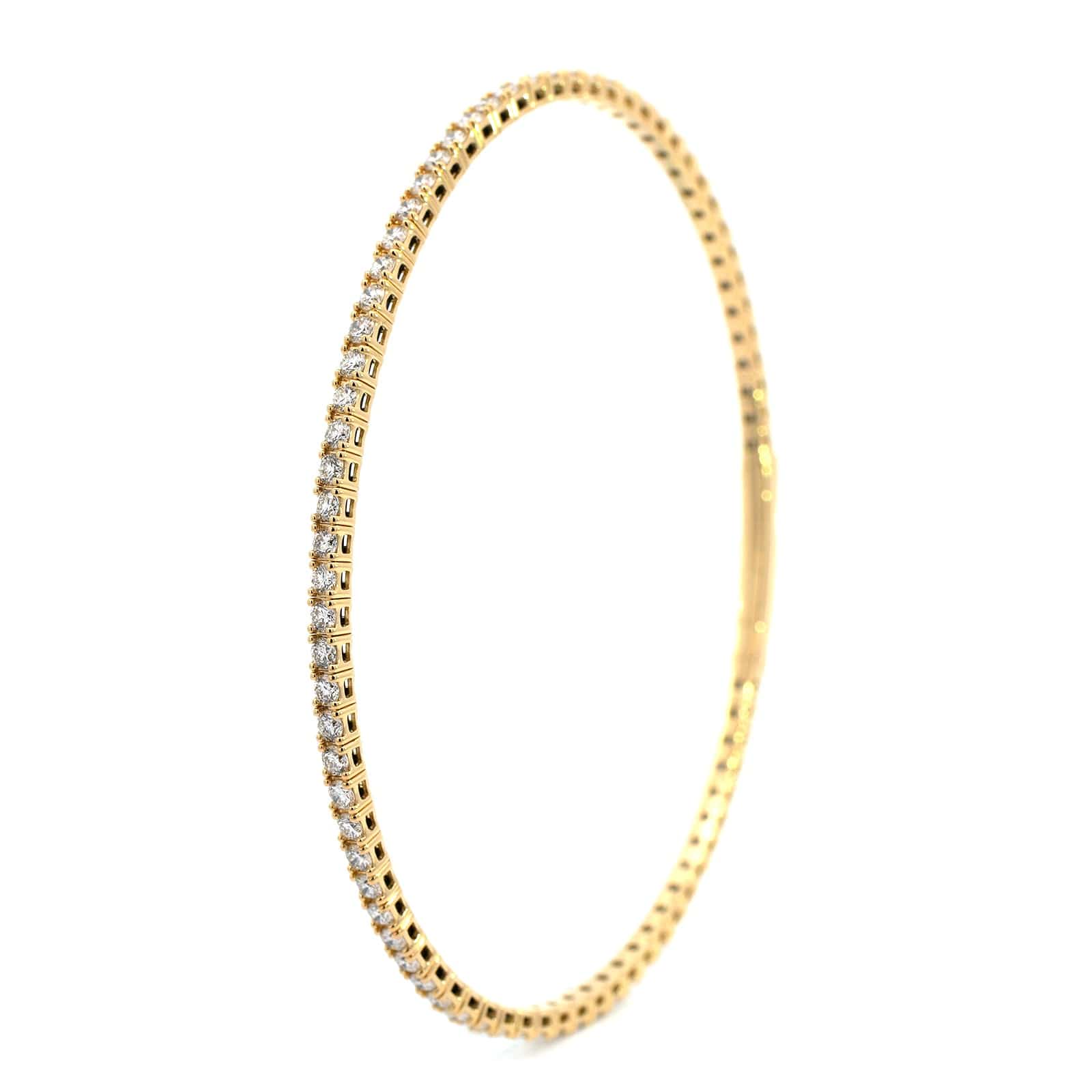 18K Yellow Gold Flexible Diamond Bracelet - Image 2