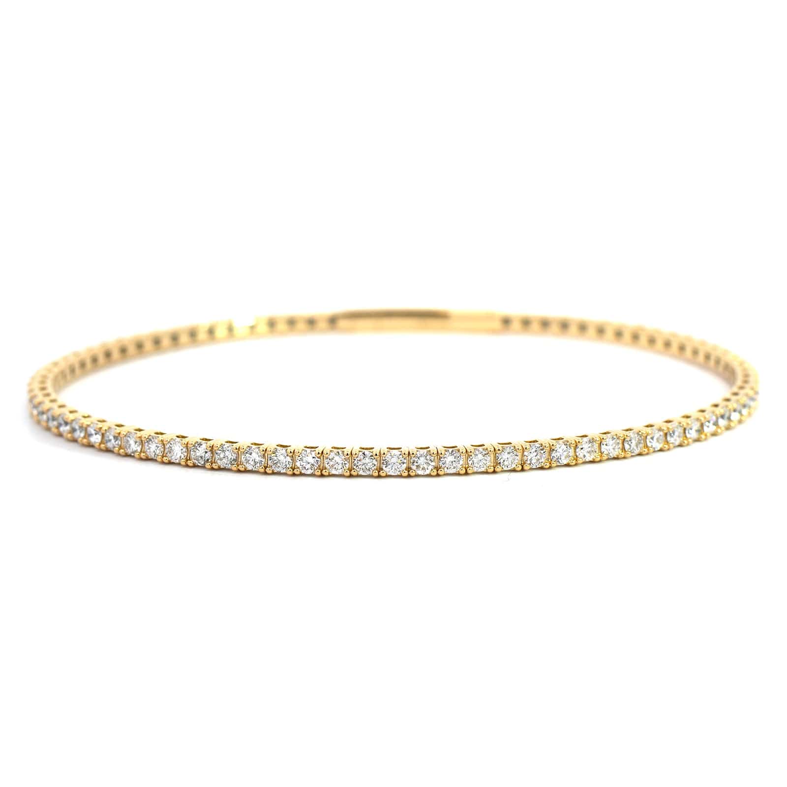 18K Yellow Gold Flexible Diamond Bracelet - Image 4