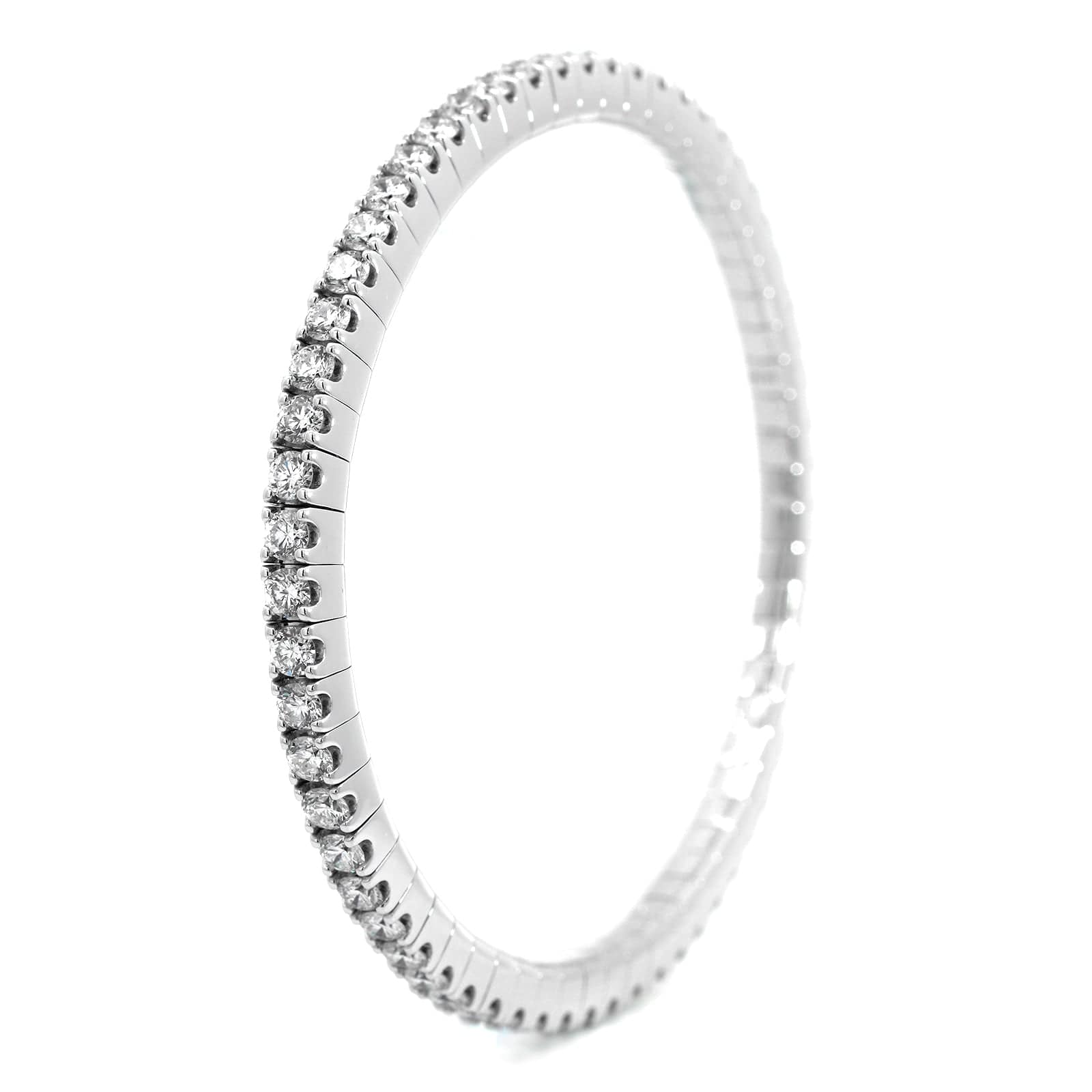 14K White Gold Stretch Diamond Bracelet - Image 2