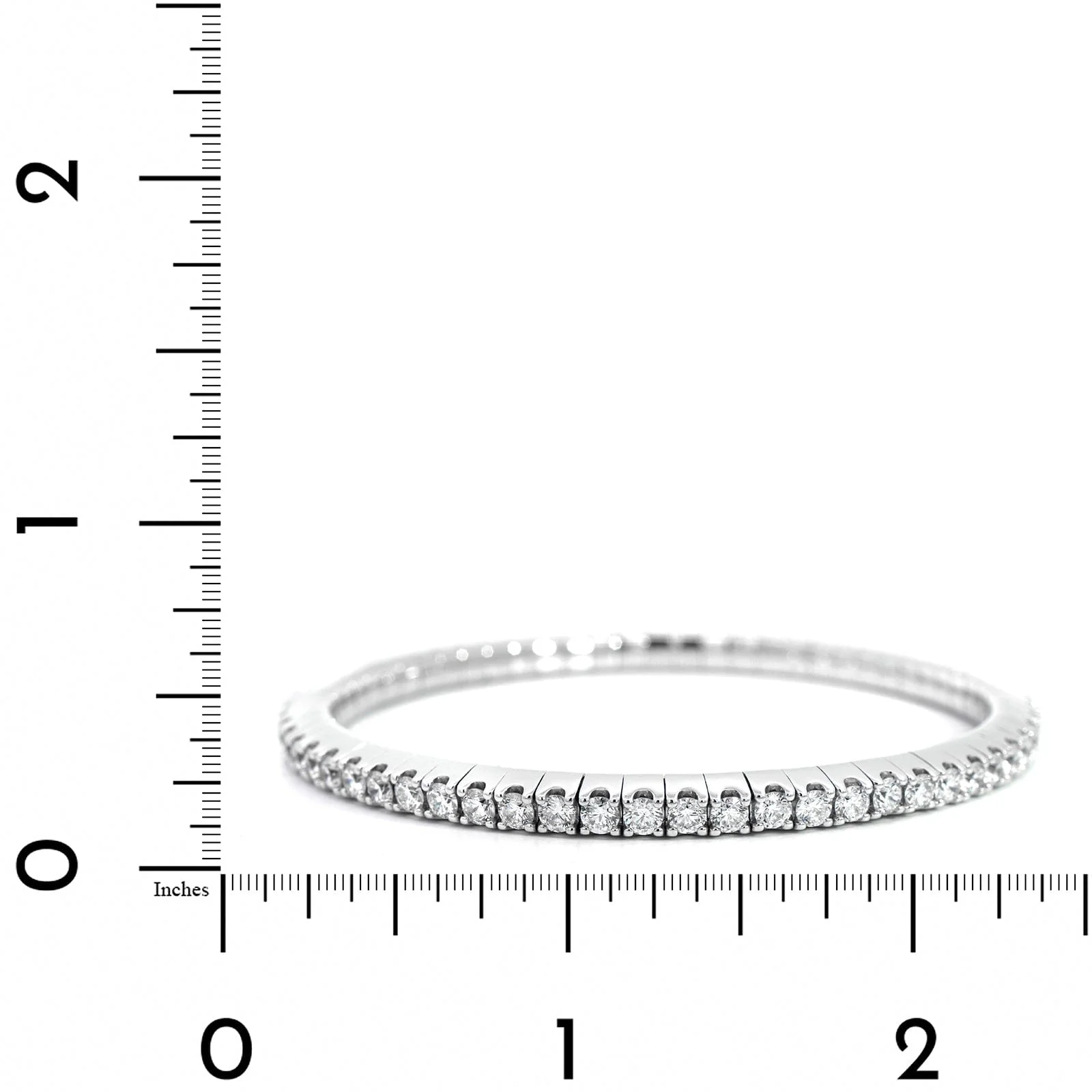 14K White Gold Stretch Diamond Bracelet - Image 3