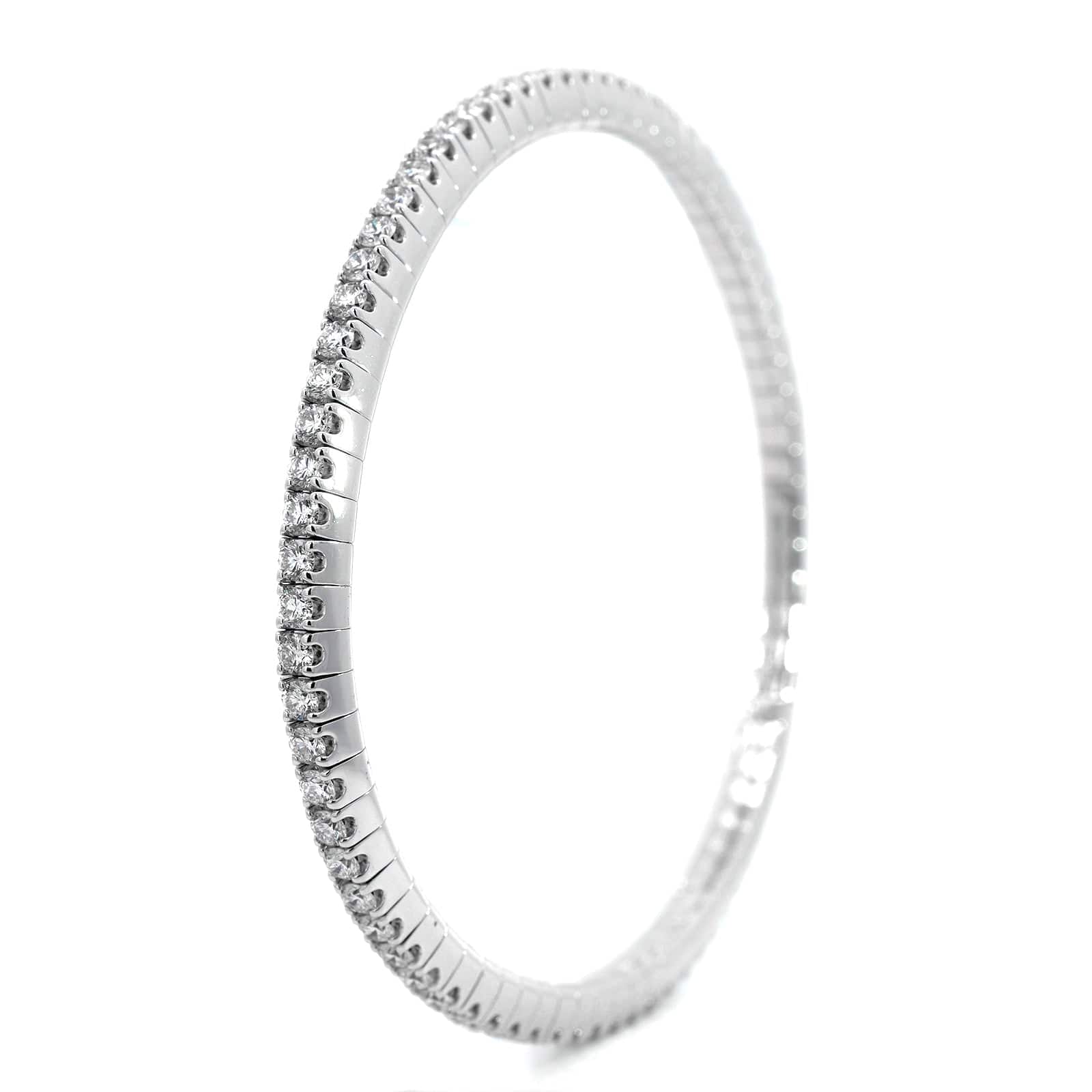 18K White Gold Stretch Diamond Bracelet - Image 2