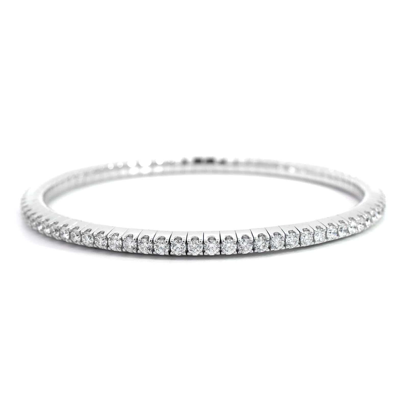 18K White Gold Stretch Diamond Bracelet - Image 4