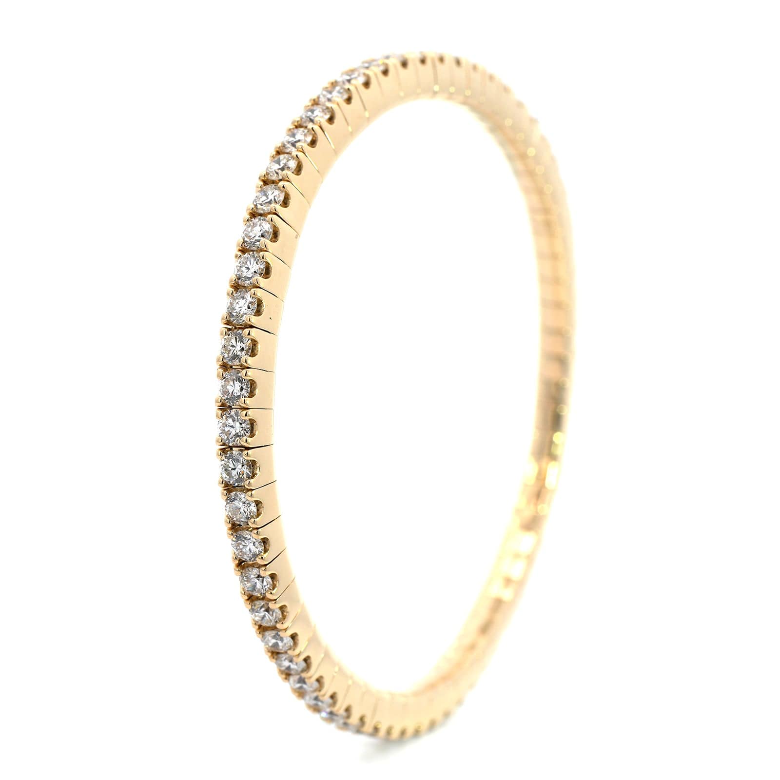 18K Yellow Gold Diamond Stretch Bracelet - Image 2