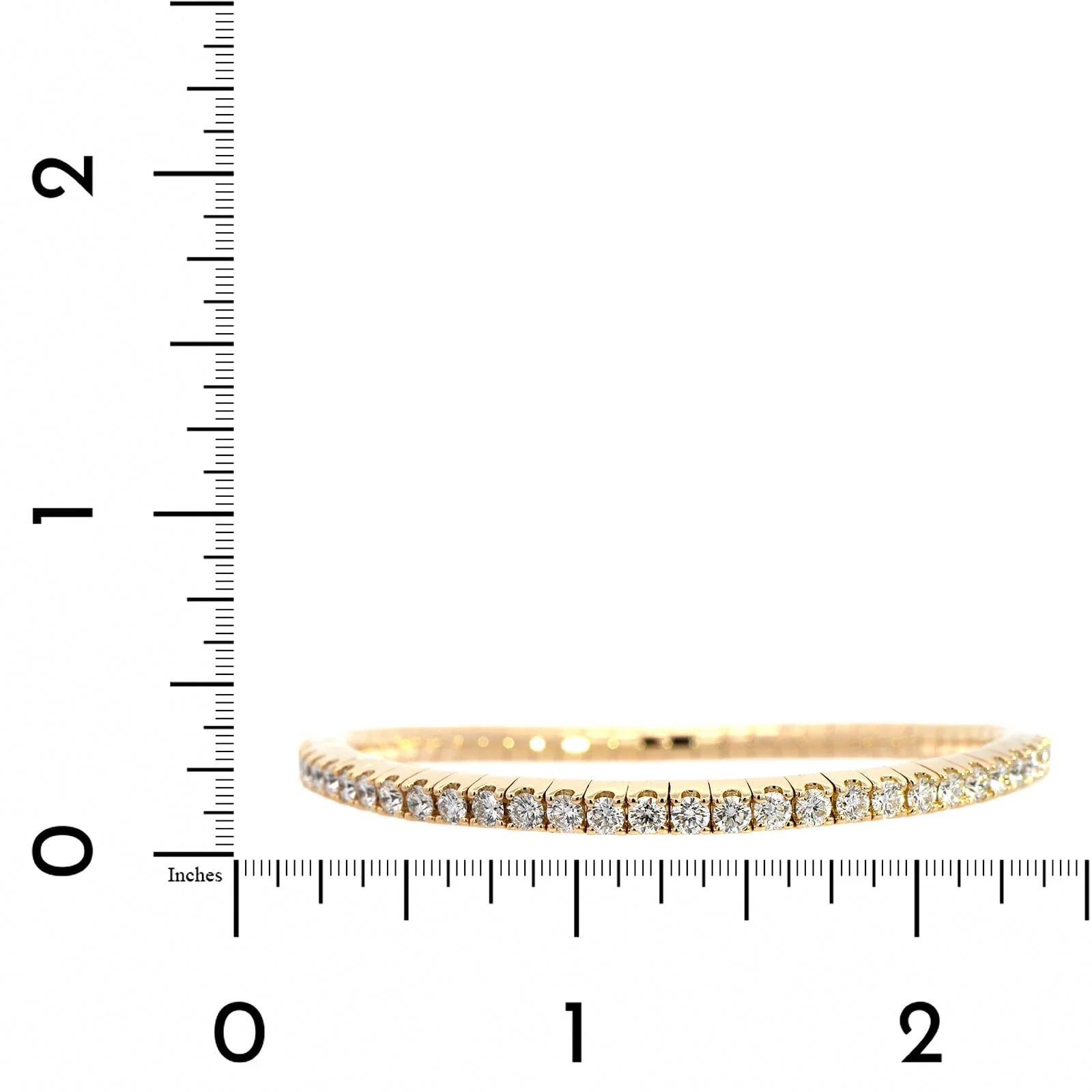 18K Yellow Gold Diamond Stretch Bracelet - Image 3