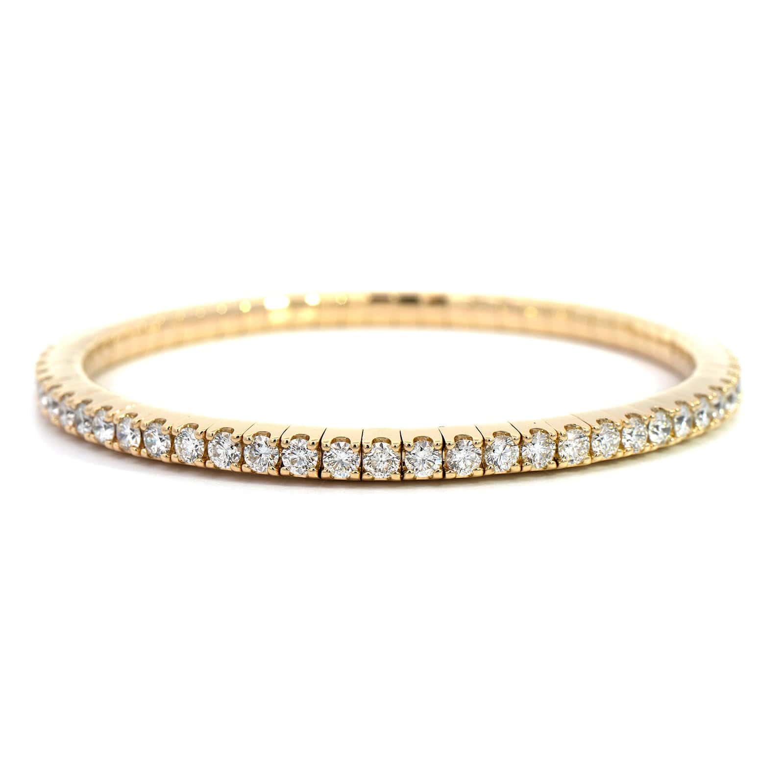 18K Yellow Gold Diamond Stretch Bracelet - Image 4