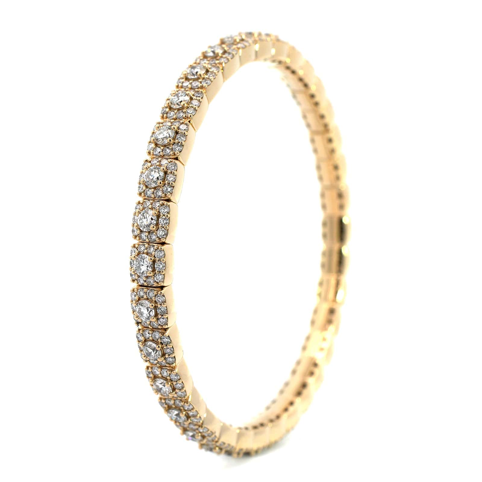 14K Yellow Gold Diamond Stretch Bracelet - Image 2