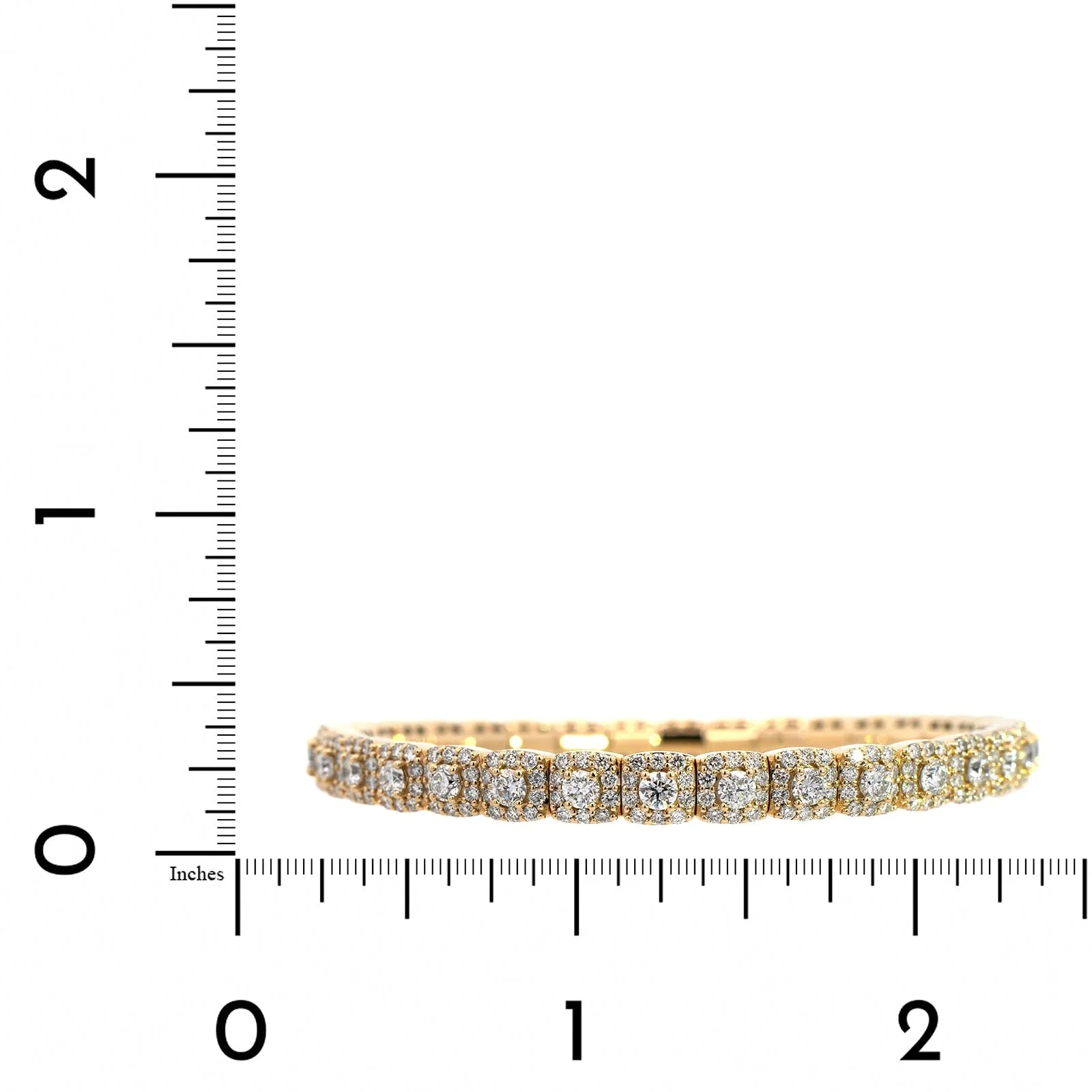 14K Yellow Gold Diamond Stretch Bracelet - Image 3