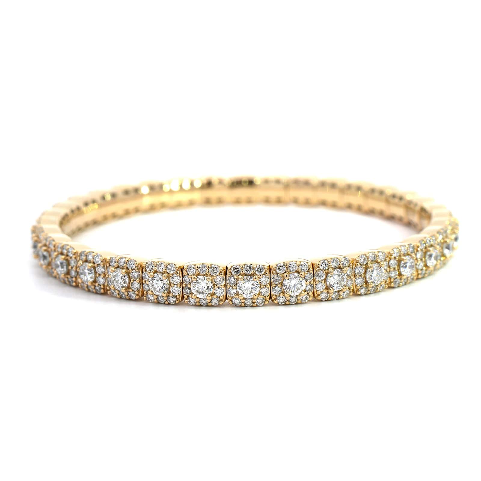 14K Yellow Gold Diamond Stretch Bracelet - Image 4