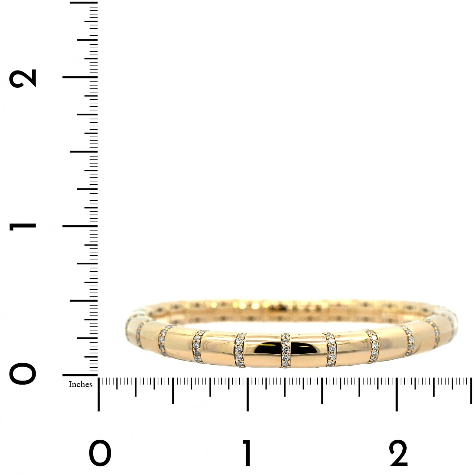 14K Yellow Gold and Diamond Stretch Bracelet - Image 3