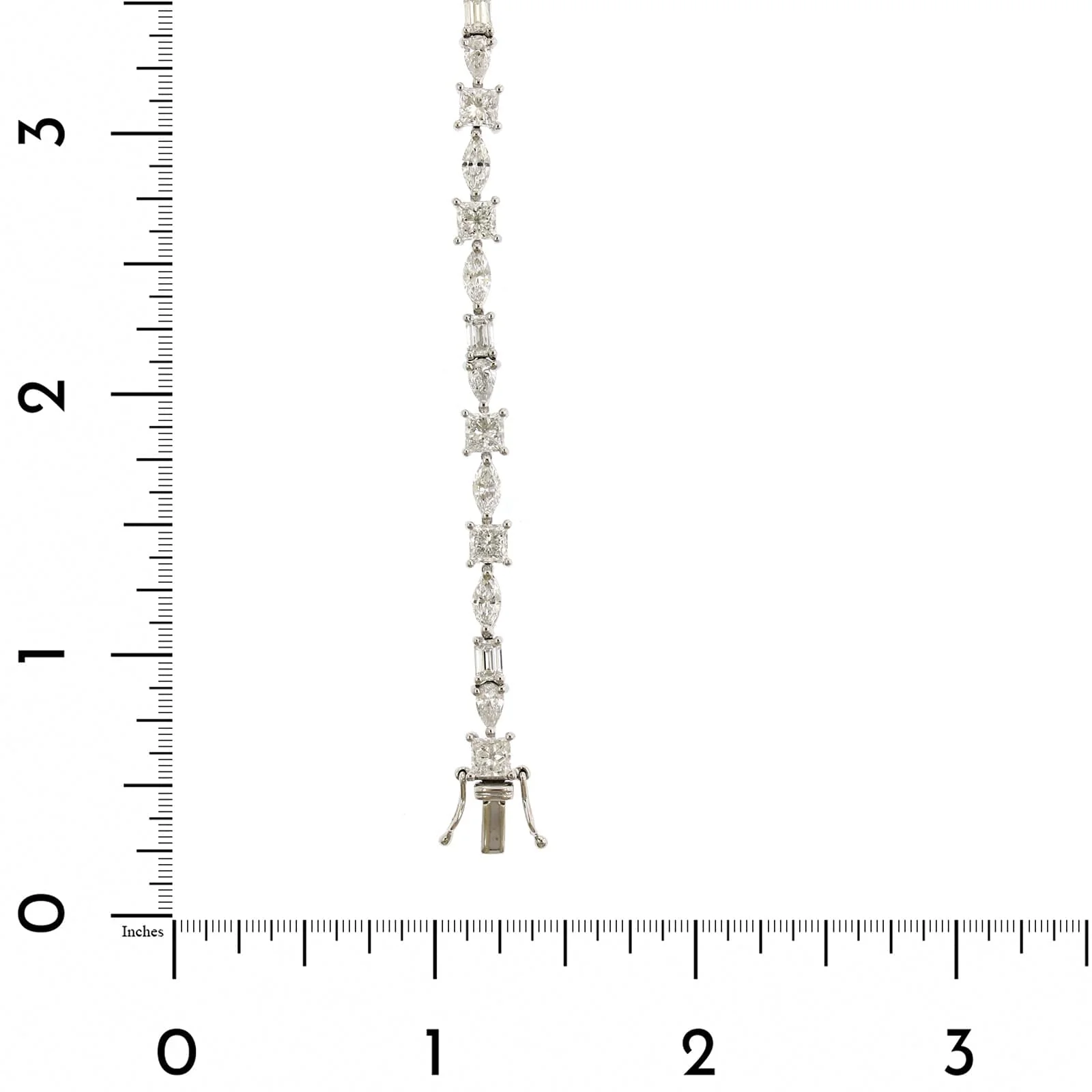 14K White Gold Prong Set Multi Cut Diamond Tennis Bracelet - Image 3