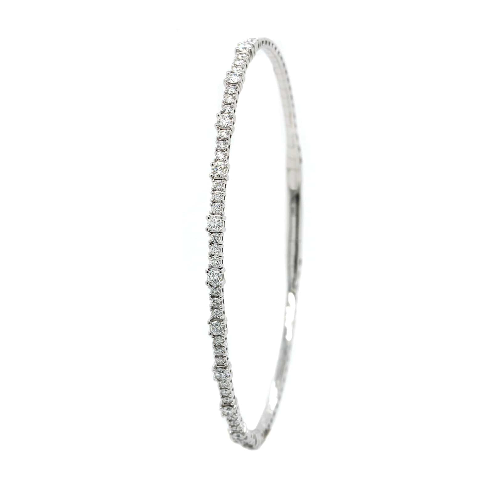 14K White Gold Flexible Diamond Bracelet - Image 2