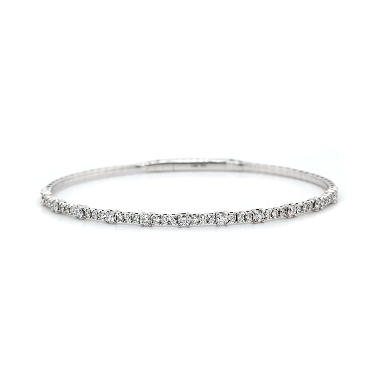 14K White Gold Flexible Diamond Bracelet - Image 4