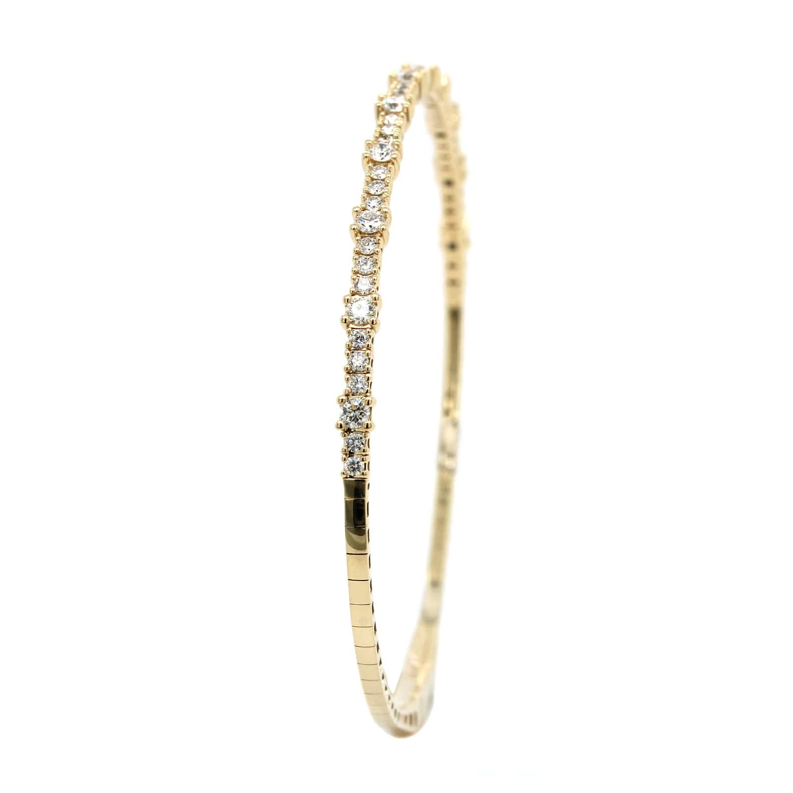 14K Yellow Gold Flexible Diamond Bracelet - Image 2