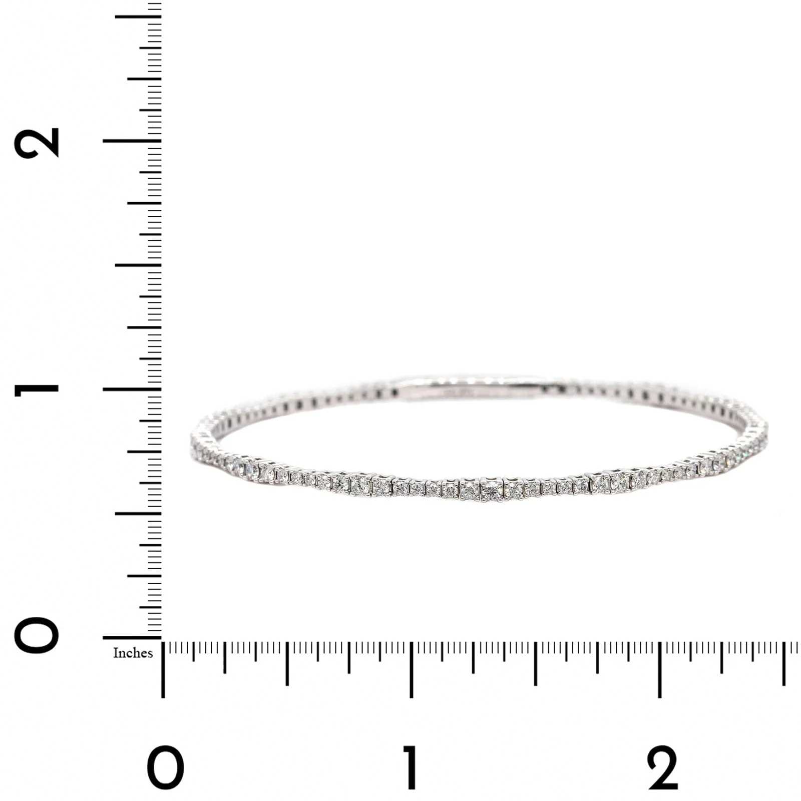 14K White Gold Flexible Diamond Bracelet - Image 3