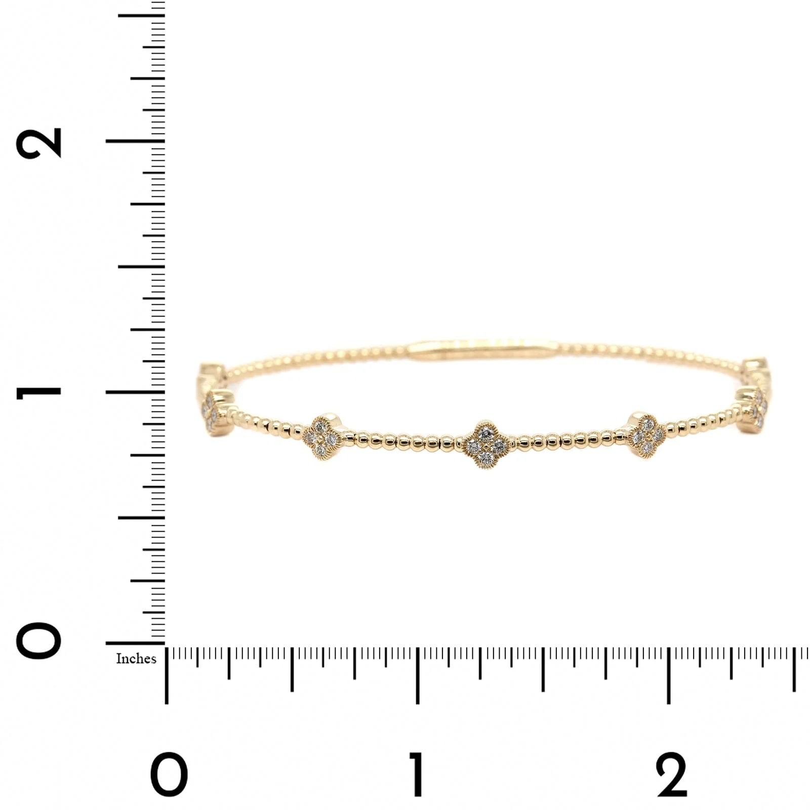 14K Yellow Gold Flexible Diamond Station Bracelet - Image 3