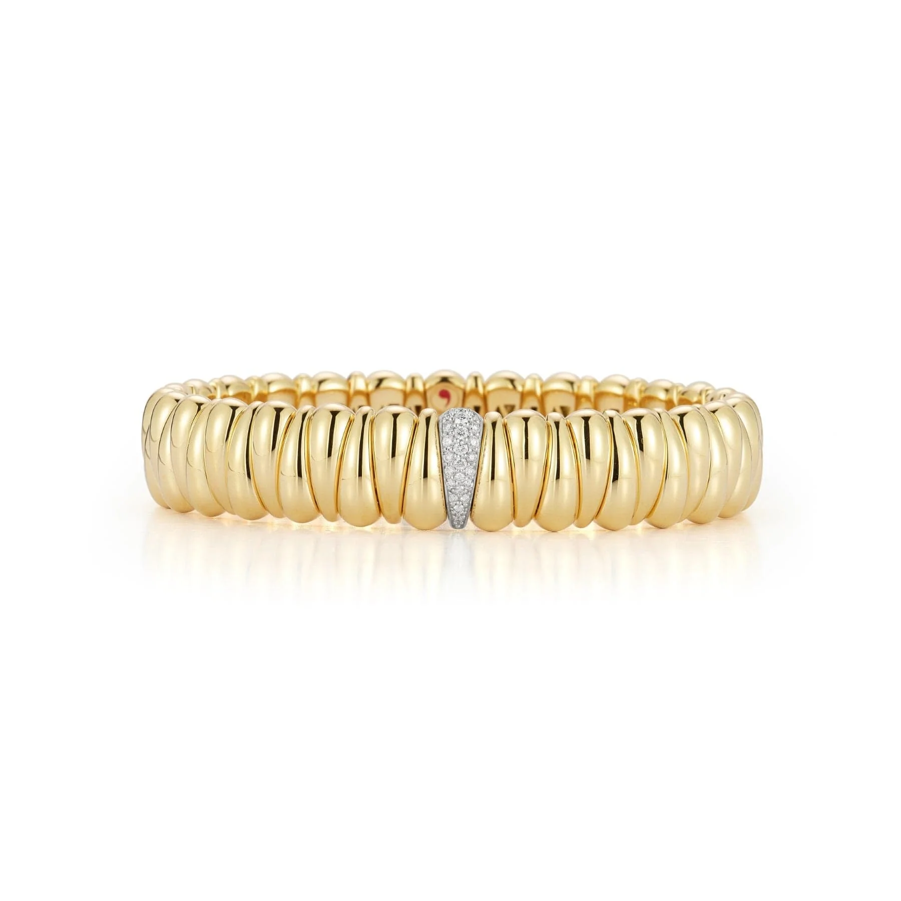 18K Yellow Gold Tear Drop Diamond Stretch Bracelet