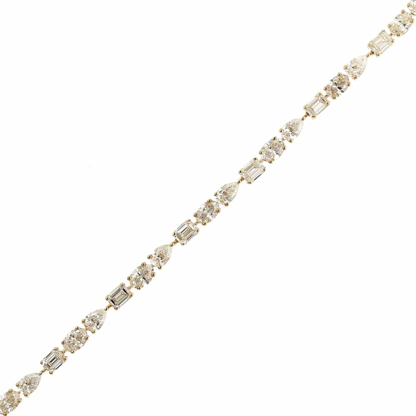14K Yellow Gold Multi-Shape Diamond Tennis Bracelet - Image 2