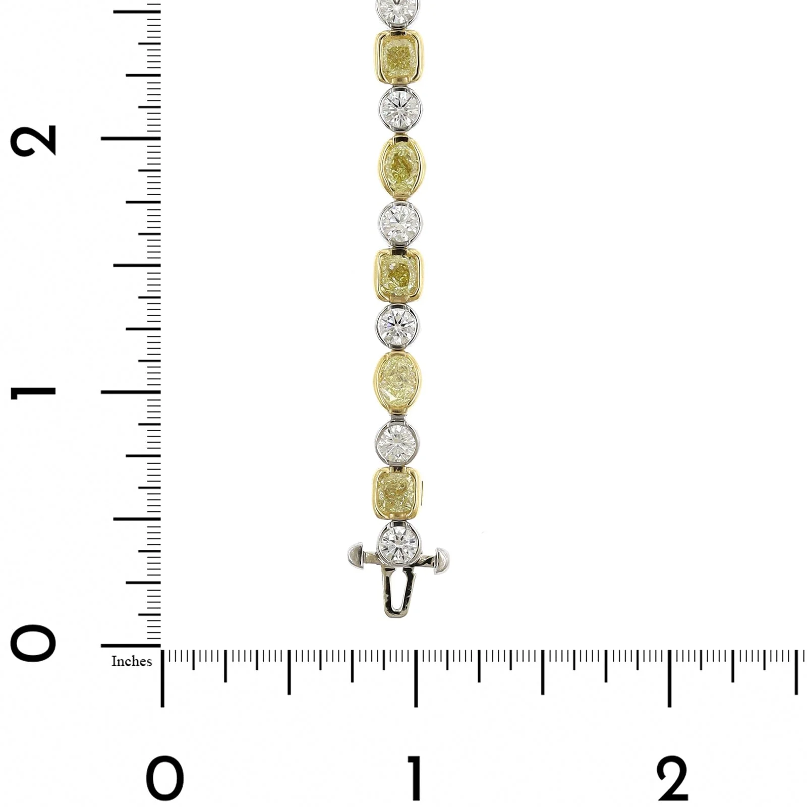 18K Yellow Gold and Platinum Fancy Yellow Diamond Bracelet - Image 3