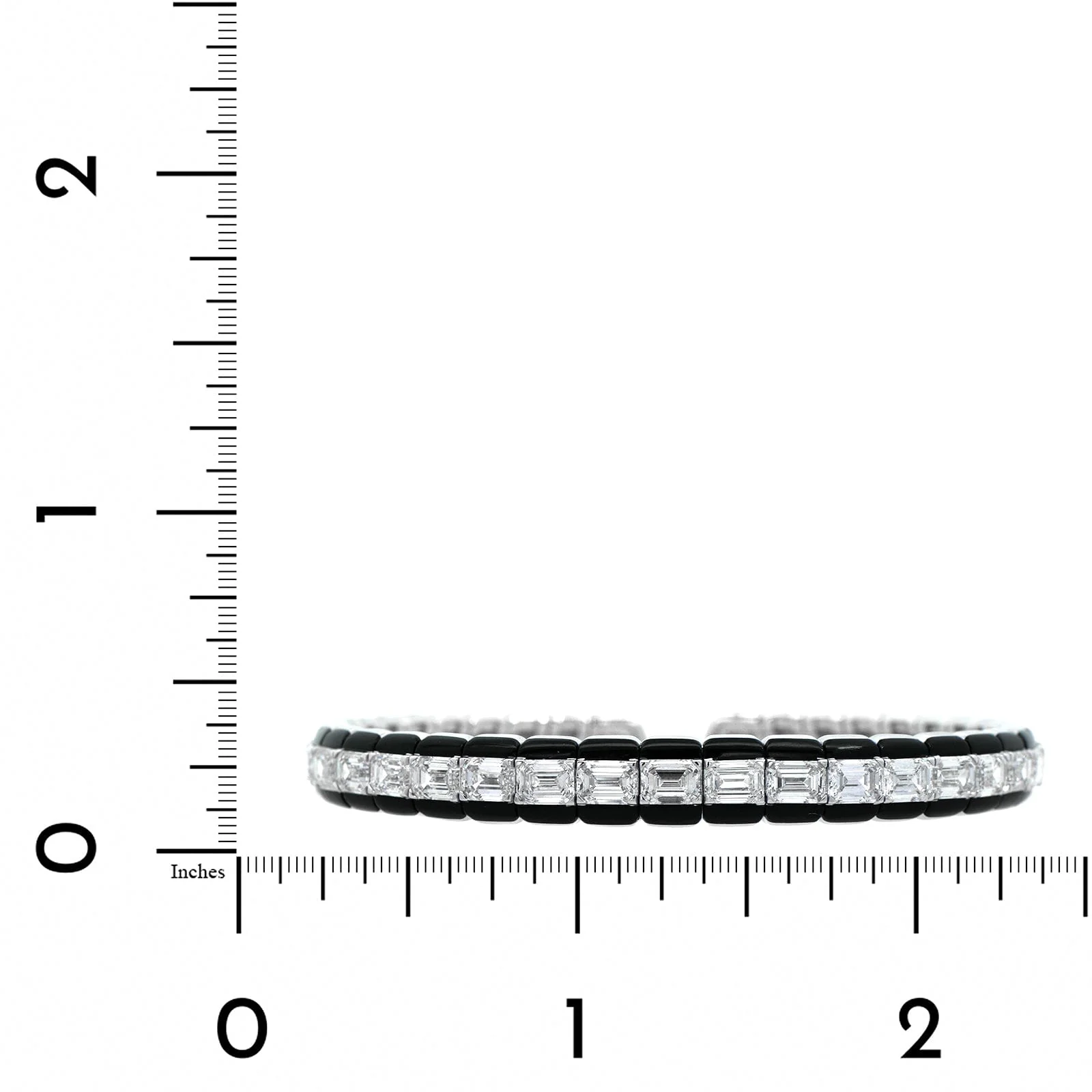 Etho Maria 18K White Gold Diamond and Black Ceramic Cuff Bracelet - Image 3