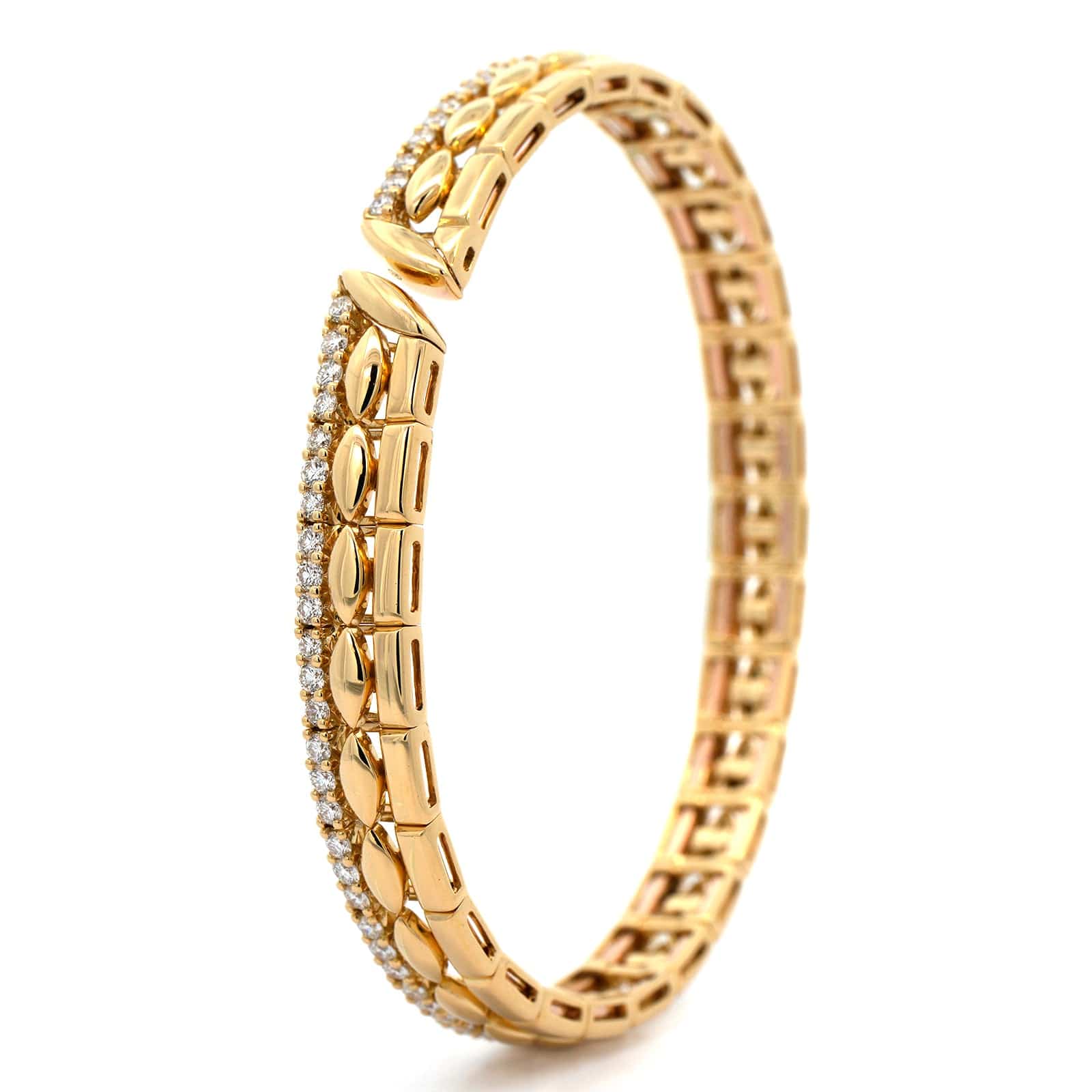 Etho Maria 18K Yellow Gold Diamond Cuff Bracelet - Image 2