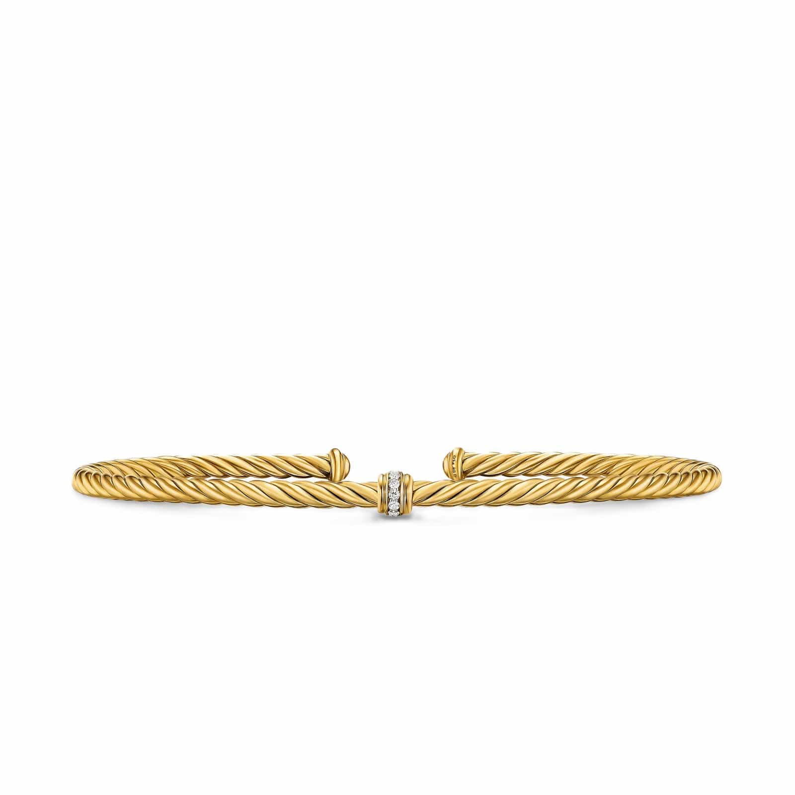 Micro Cablespira® Flex Center Station Bracelet 18K Yellow Gold, 2.6mm - Image 2