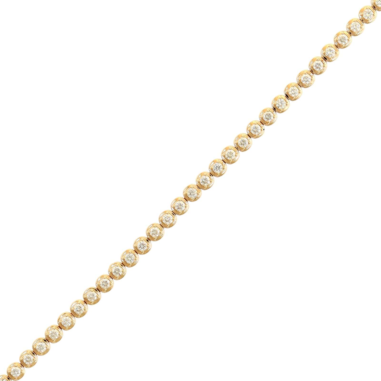 18K Rose Gold Illusion Bezel Round Diamond Tennis Bracelet - Image 2