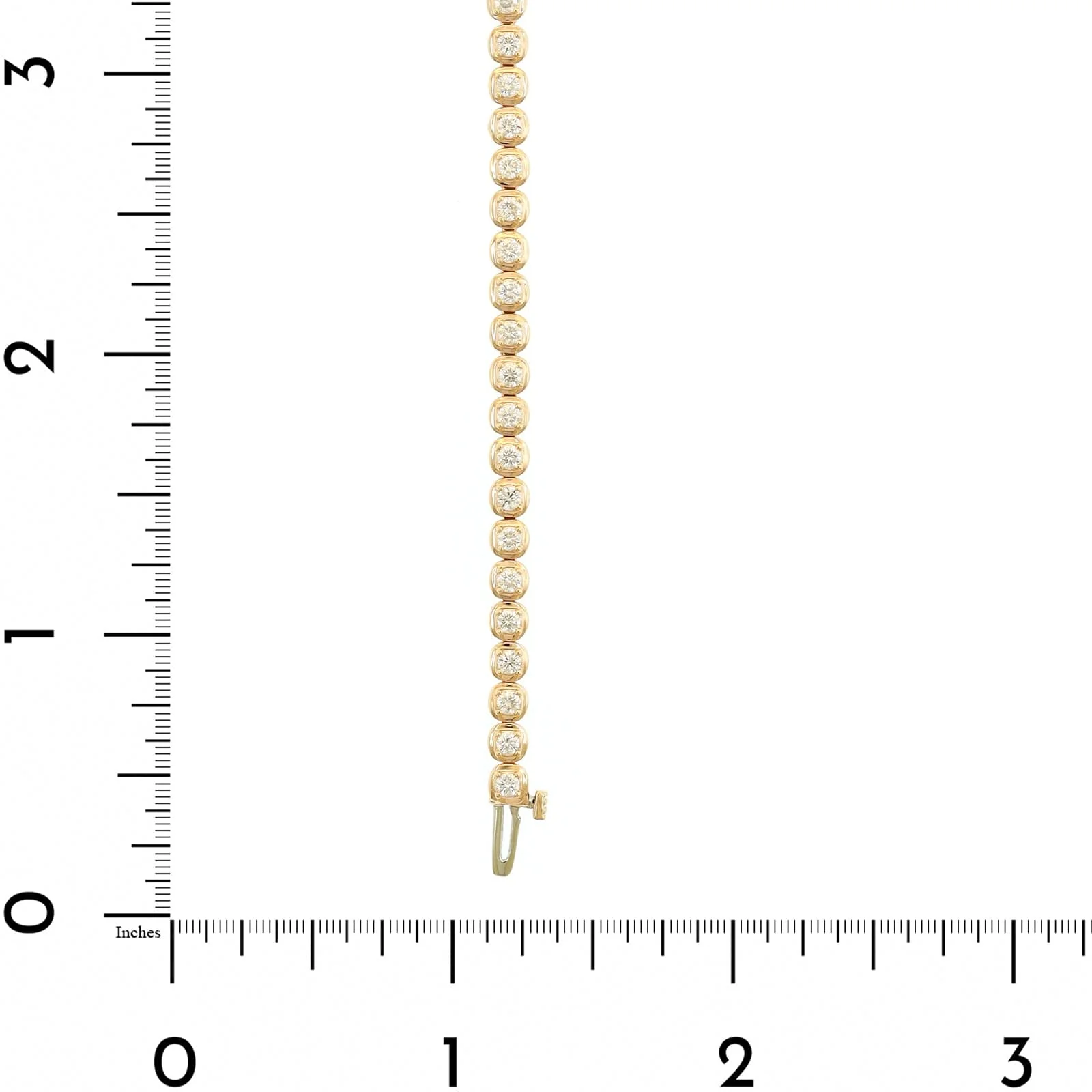 18K Rose Gold Illusion Bezel Round Diamond Tennis Bracelet - Image 3