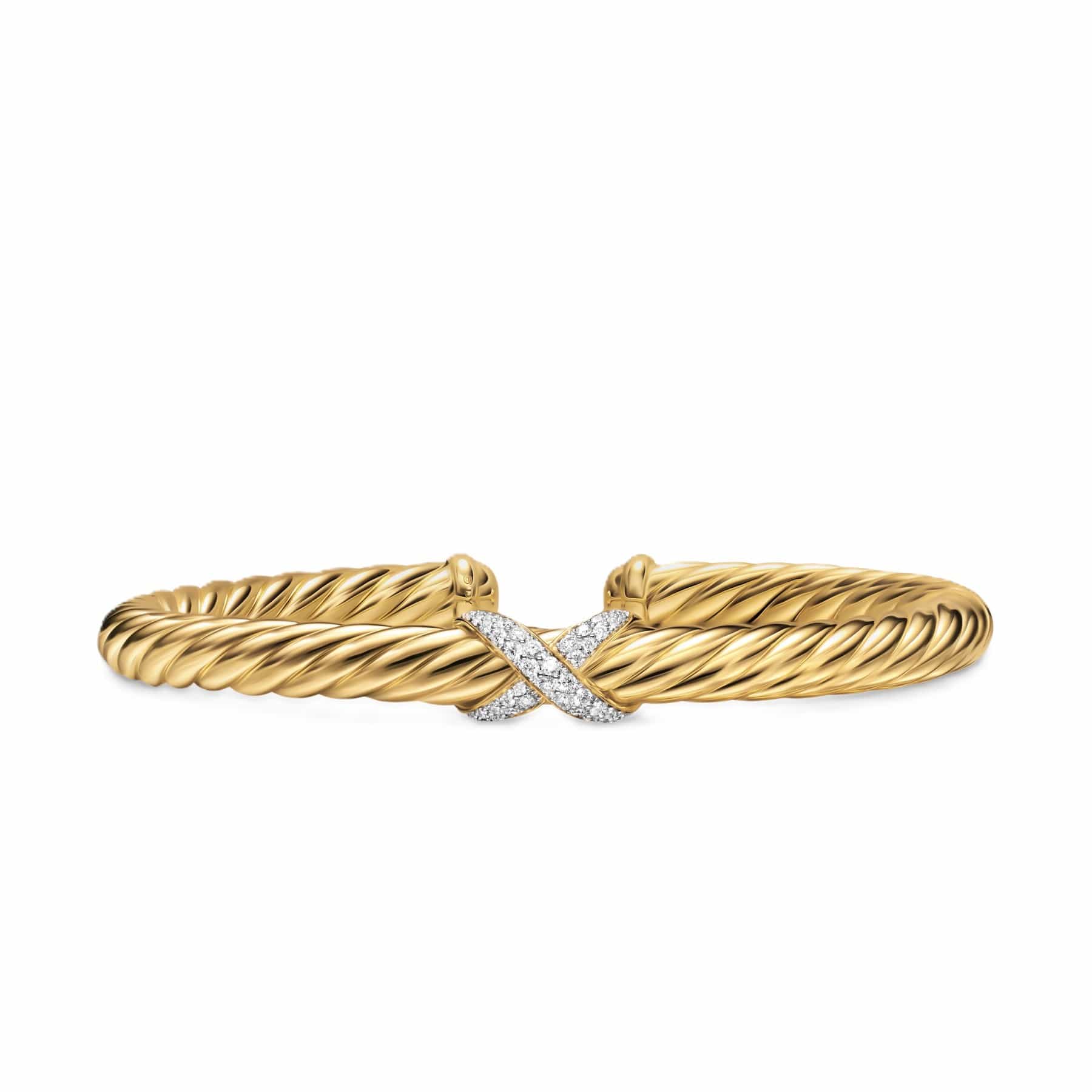 Cablespira® Flex X Bracelet 18K Yellow Gold with Diamonds, 6mm