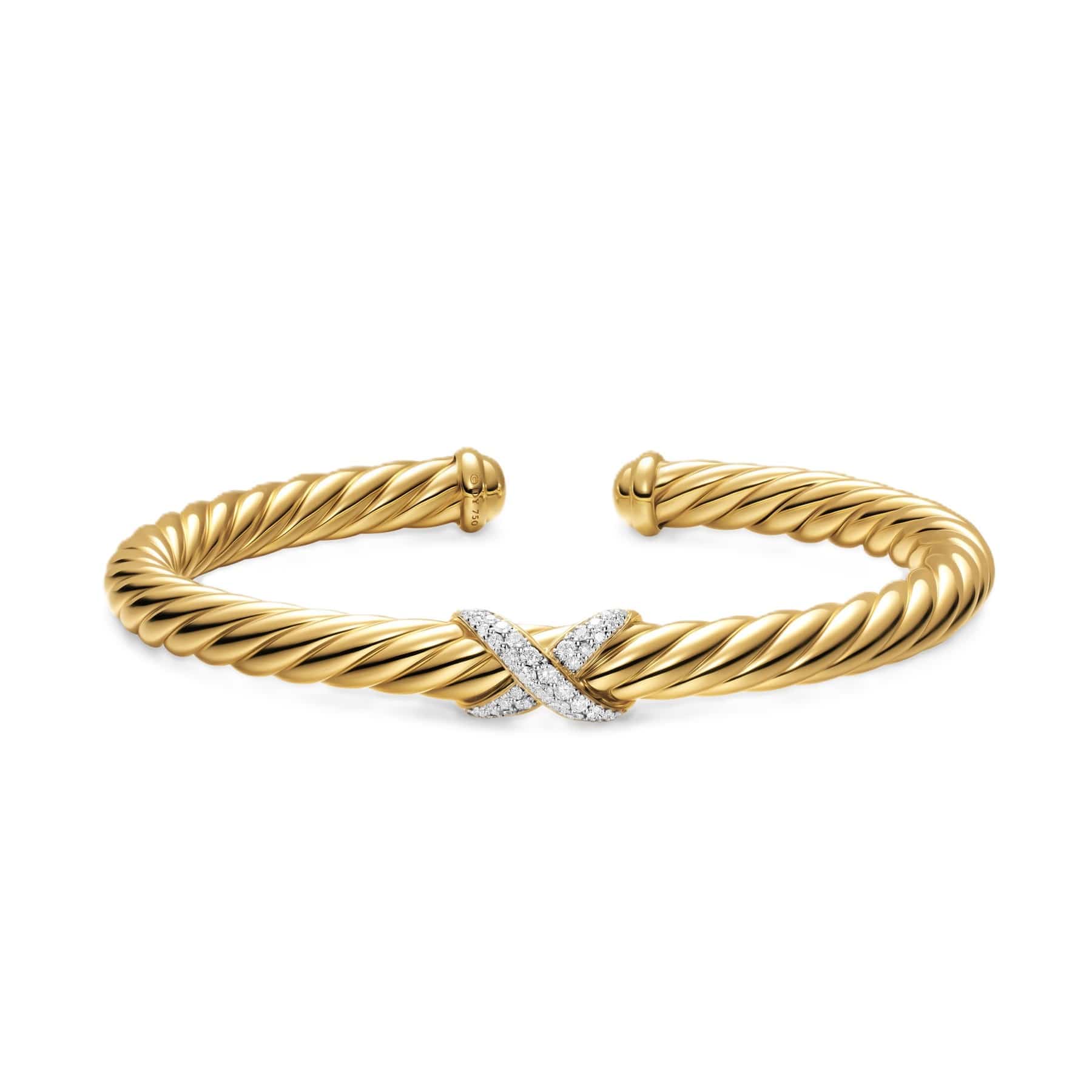Cablespira® Flex X Bracelet 18K Yellow Gold with Diamonds, 6mm - Image 3