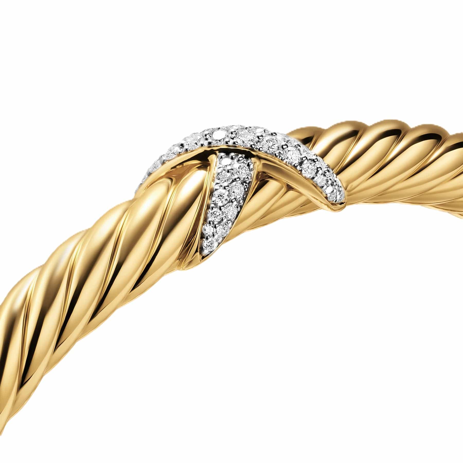 Cablespira® Flex X Bracelet 18K Yellow Gold with Diamonds, 6mm - Image 4