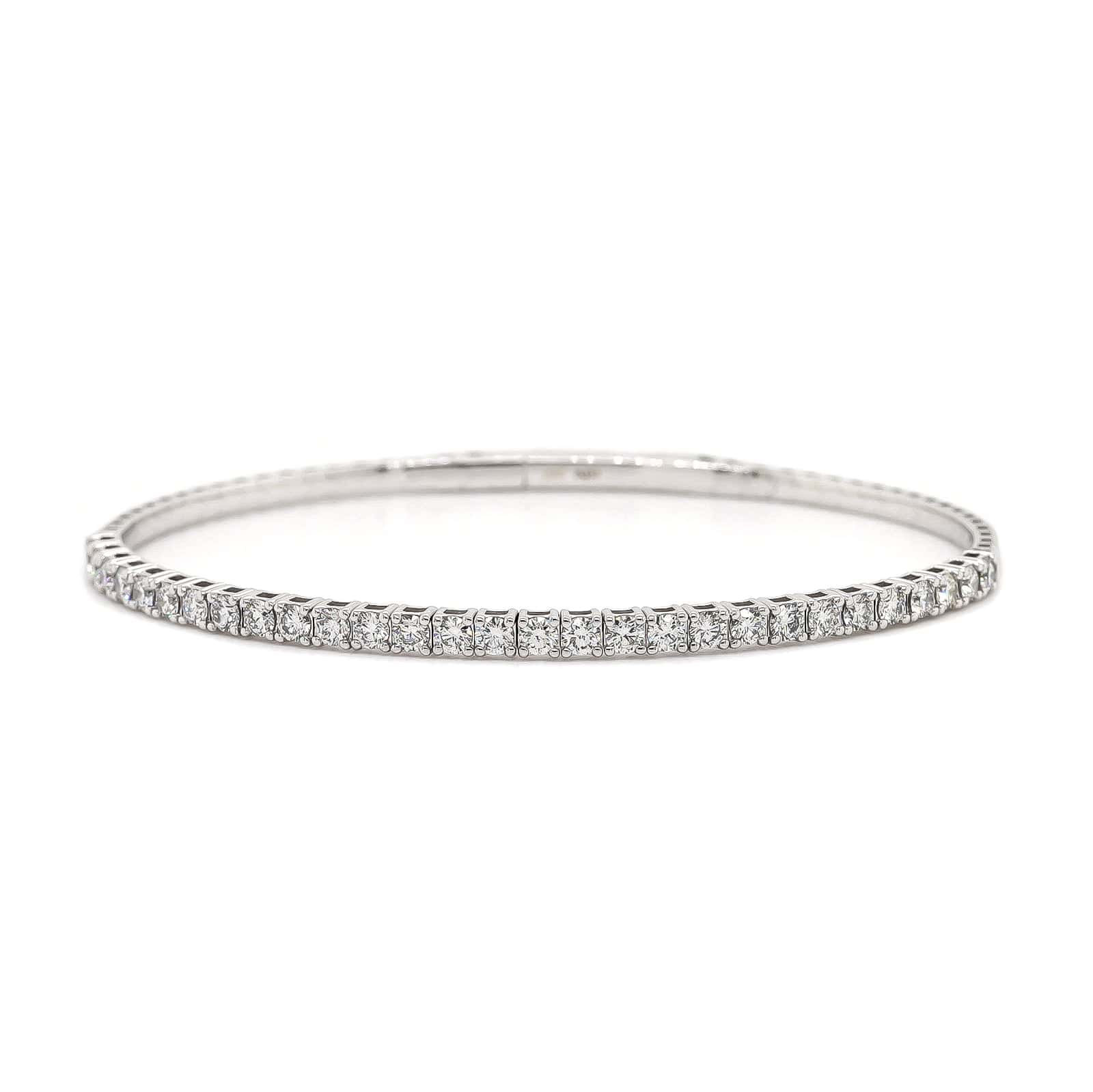 18K White Gold Diamond Flex Bangle Bracelet