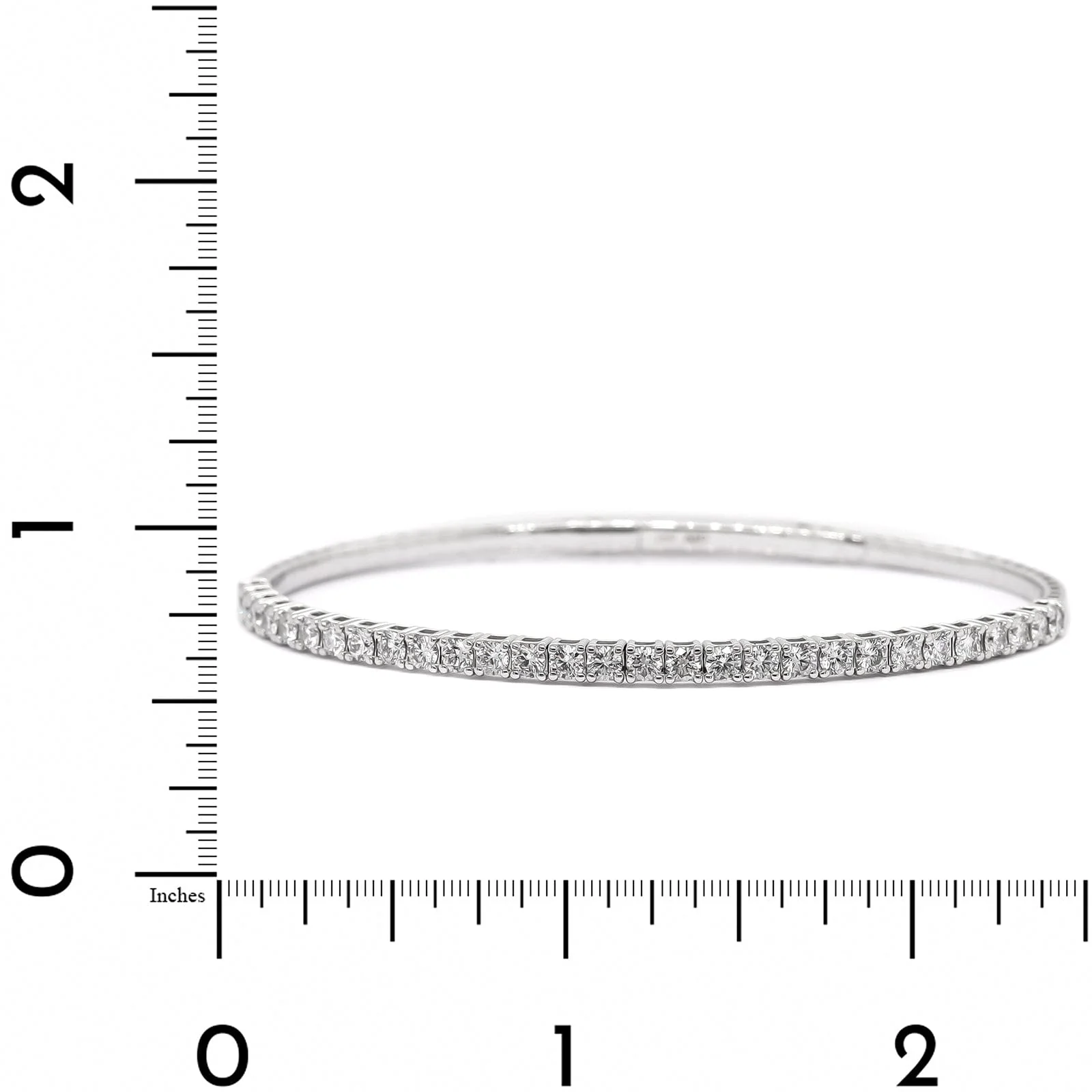 18K White Gold Diamond Flex Bangle Bracelet - Image 3