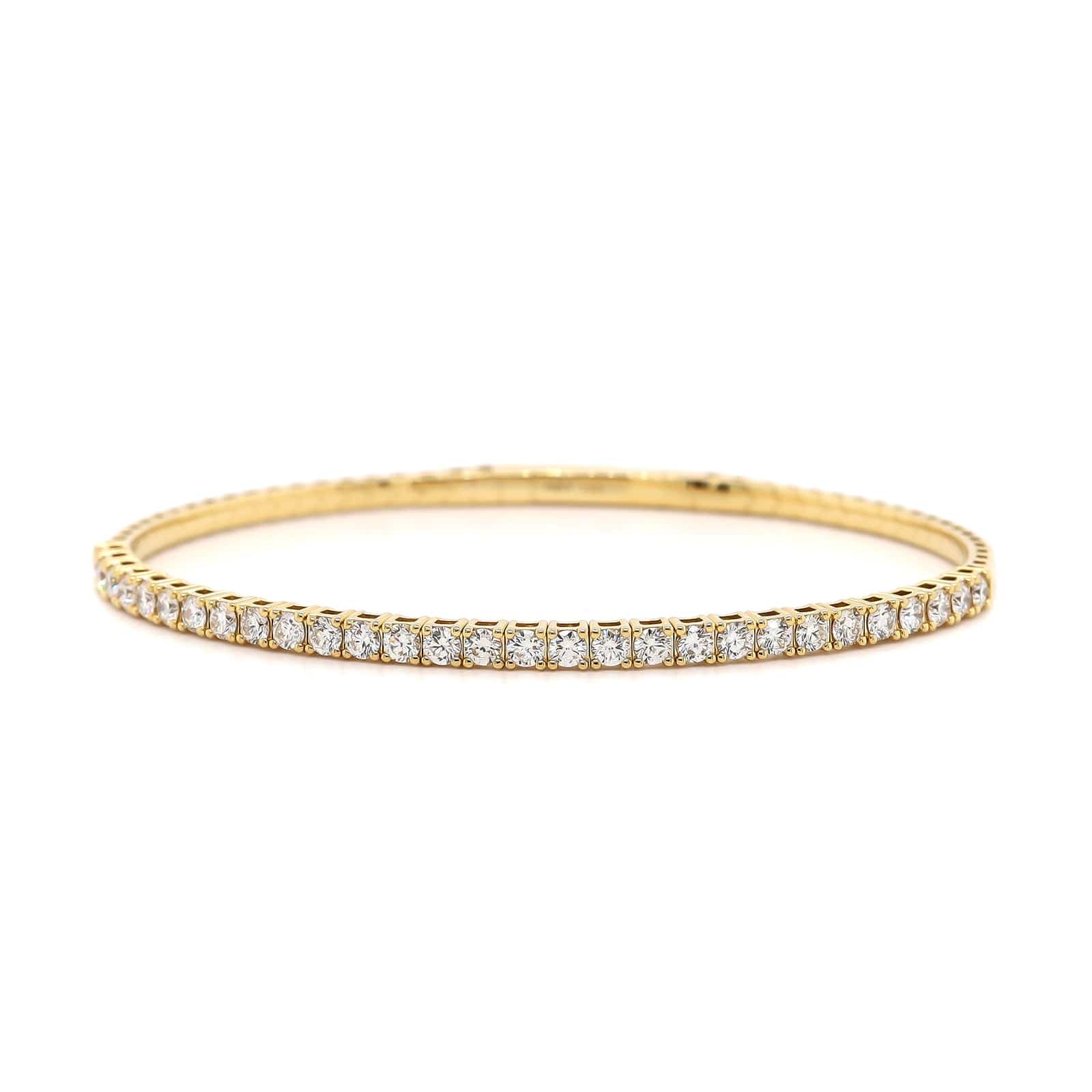 18K Yellow Gold Diamond Flex Bangle Bracelet