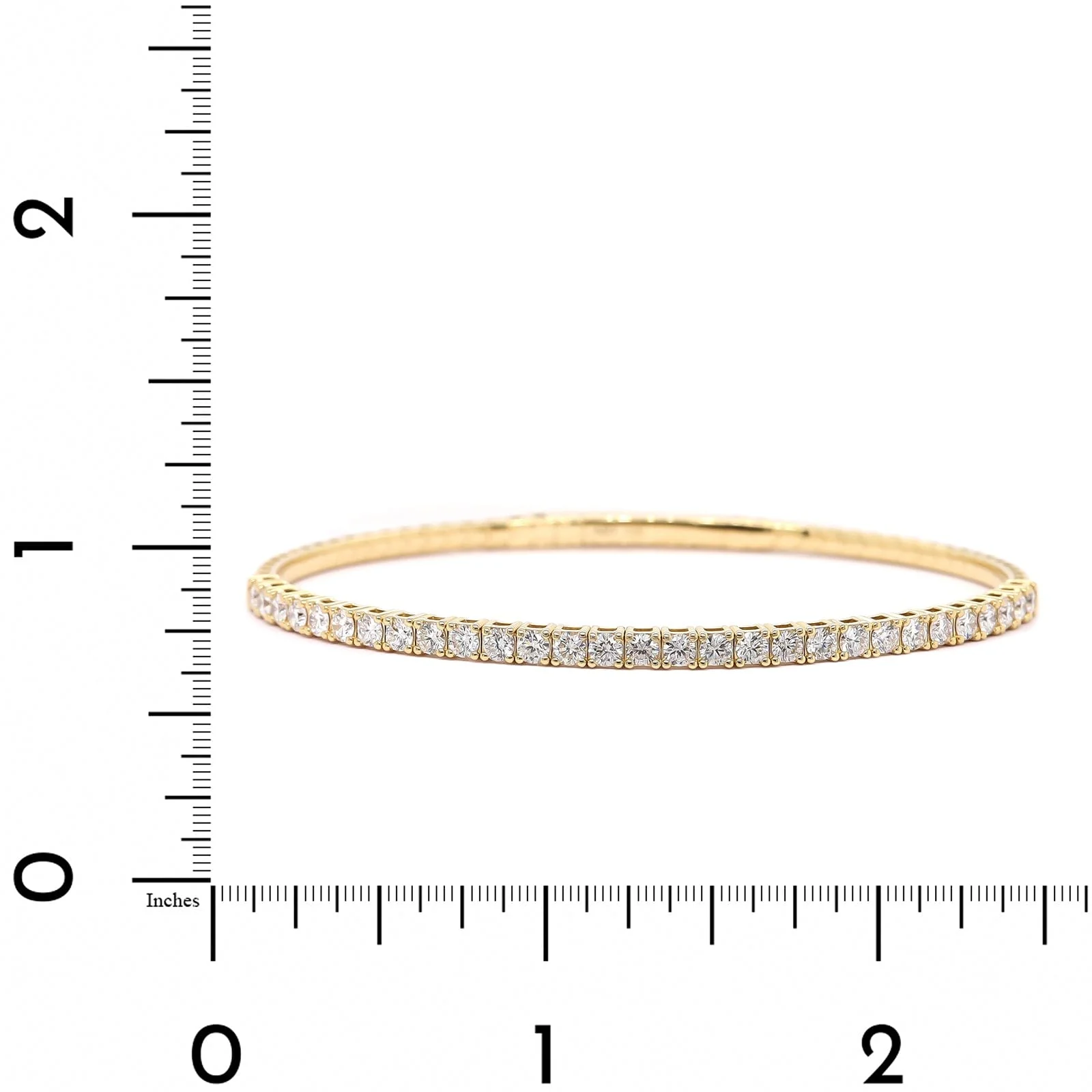 18K Yellow Gold Diamond Flex Bangle Bracelet - Image 3