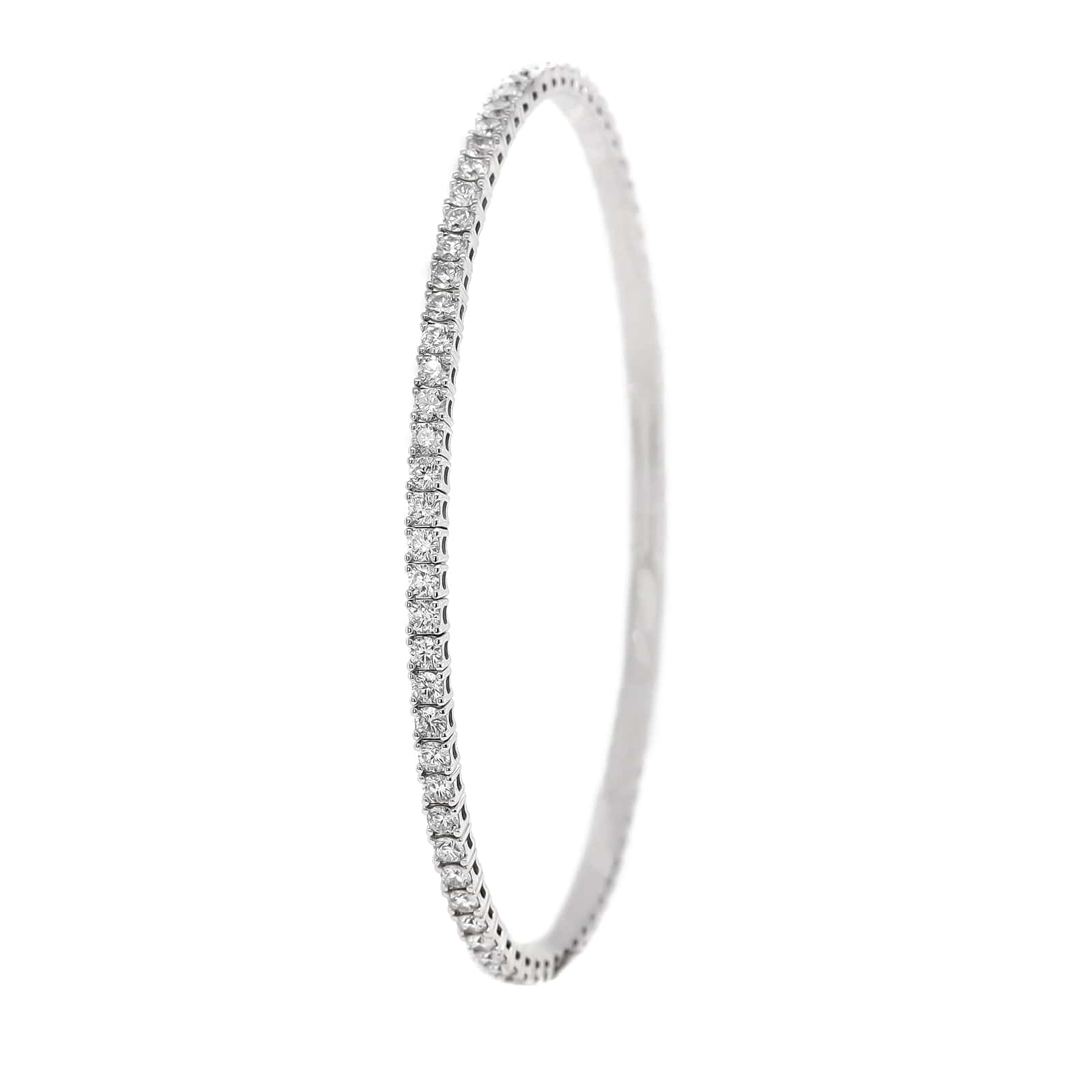 18K White Gold Diamond Flex Bangle Bracelet - Image 2
