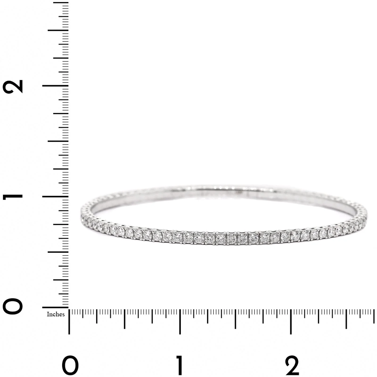 18K White Gold Diamond Flex Bangle Bracelet - Image 3