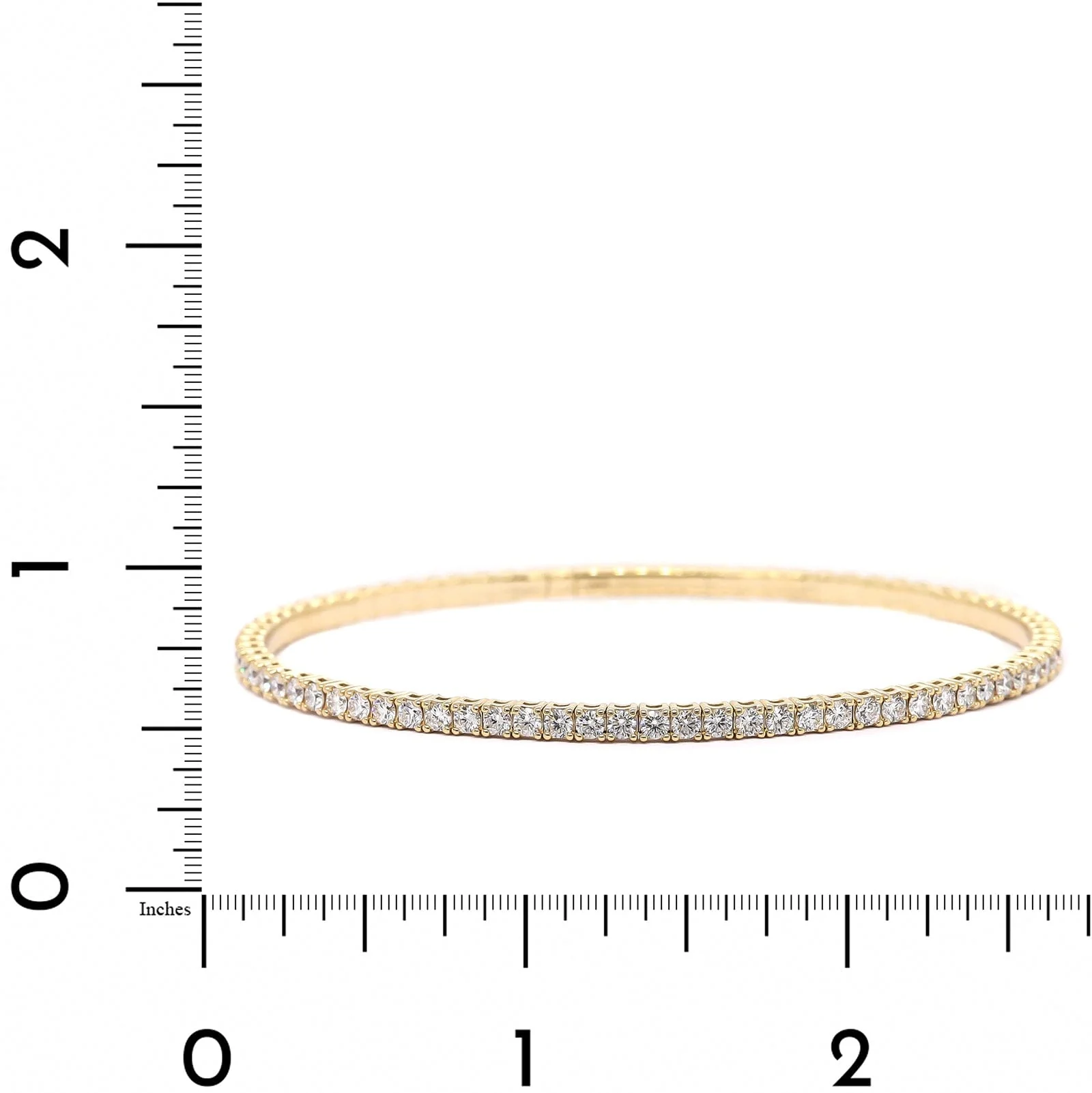 18K Yellow Gold Diamond Flex Bangle Bracelet - Image 3