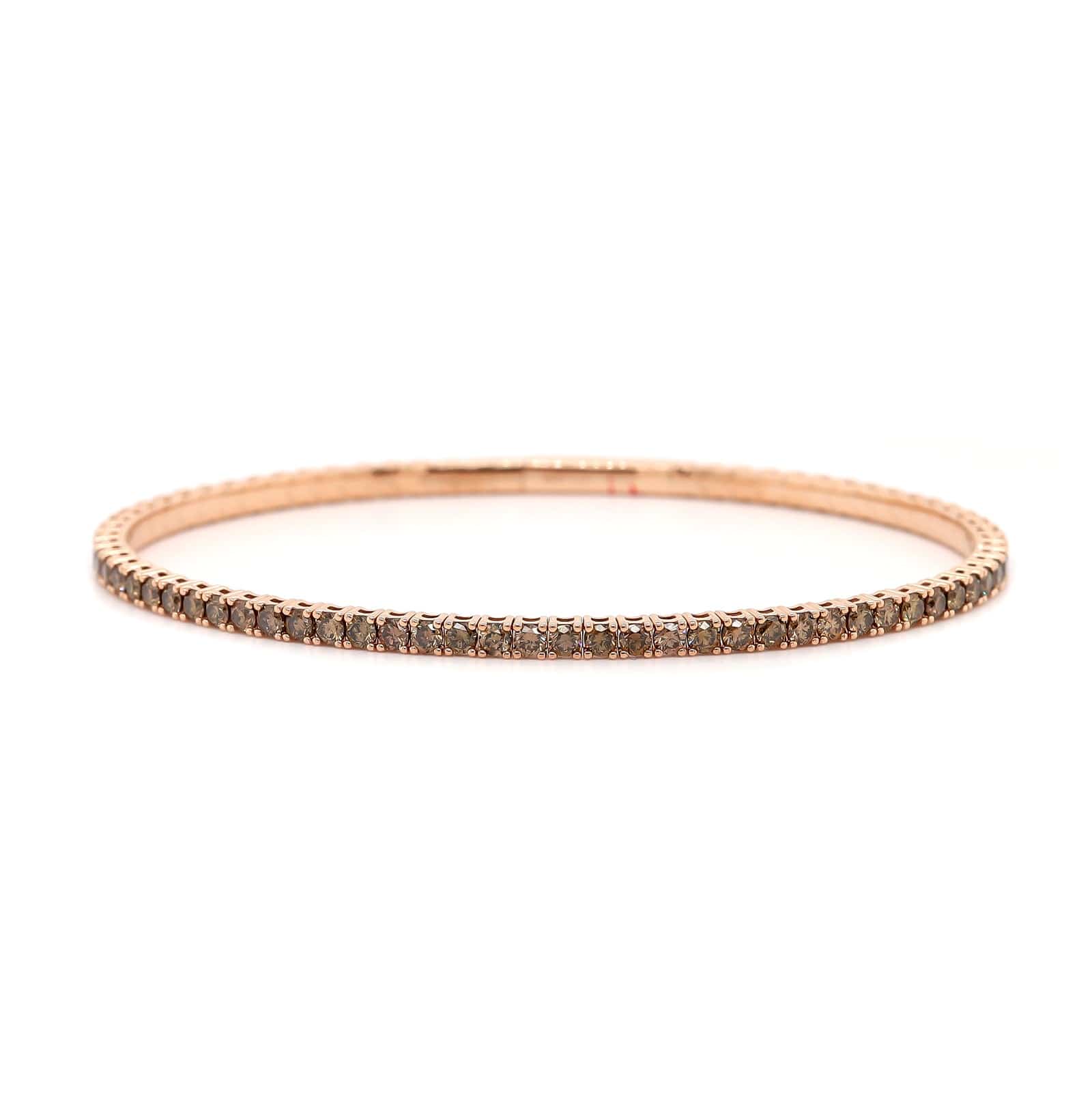 18K Rose Gold 3CTW Brown Diamond Flex Bangle Bracelet
